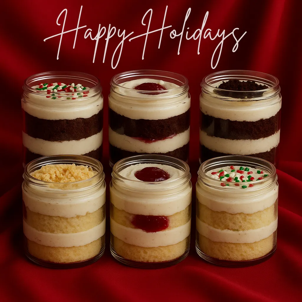 Holiday Vegan Cupcake Jars - 6 Pack by Brooklyn Cupcake