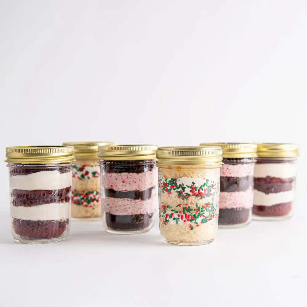 Christmas Cake Jars by Sweet E's Bake Shop