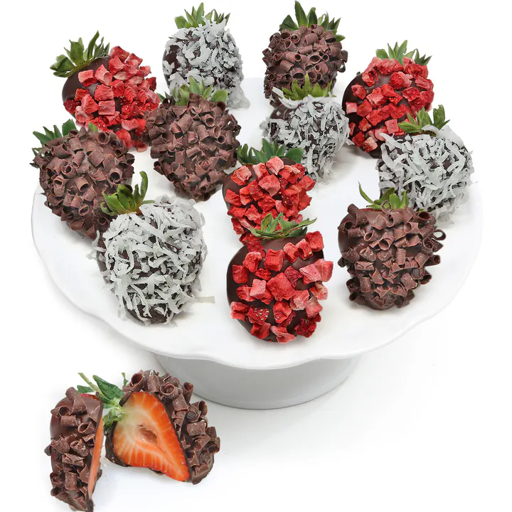 Elegant Chocolate Covered Strawberries - 12 Pack by The Chocolate Covered Co.