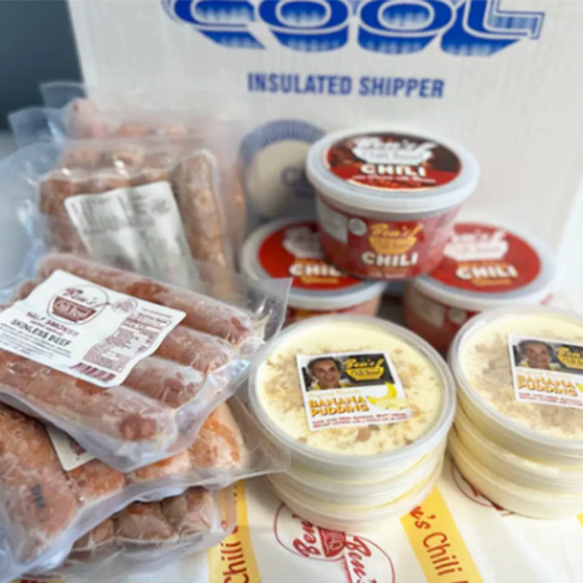 "Killin' It" Half Smoke Sausage + Chili Sauce + Banana Pudding Bundle by Ben's Chili Bowl