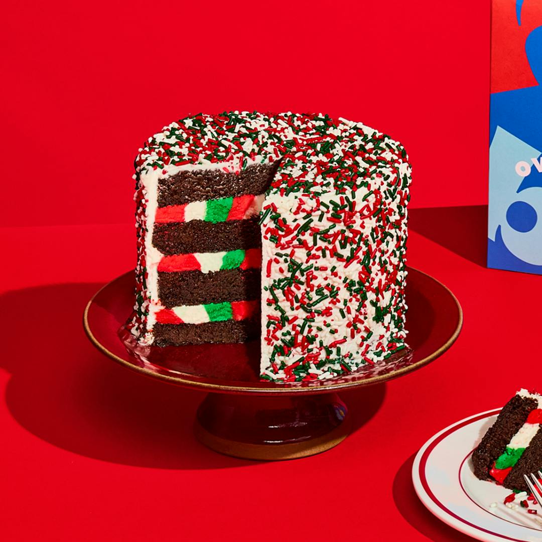 Christmas Chocolate  4-Layer Rainbow Cake by Over the Rainbow Cakes - Alternate image 1