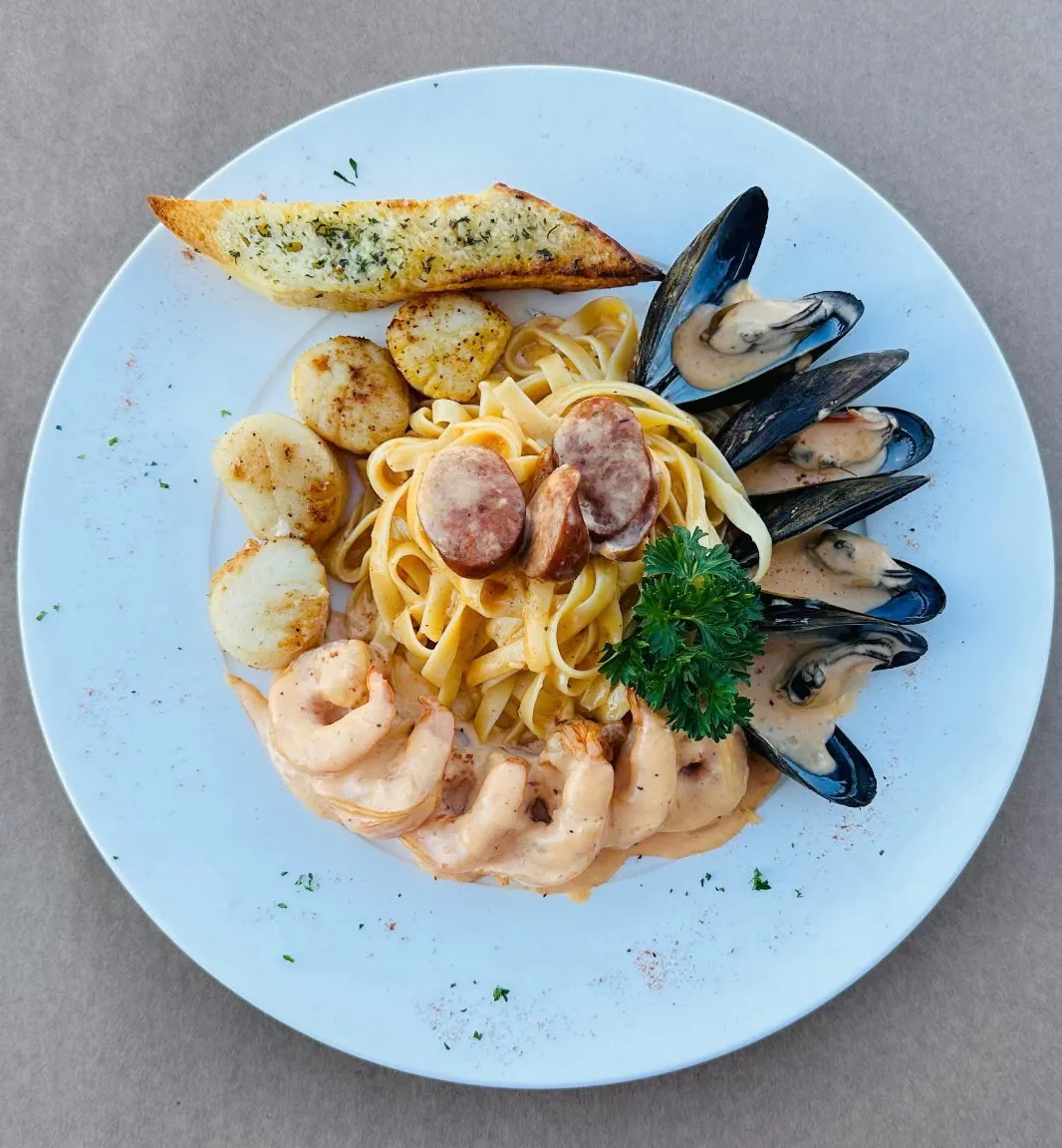 Cajun Seafood Pasta by Harris Crab House