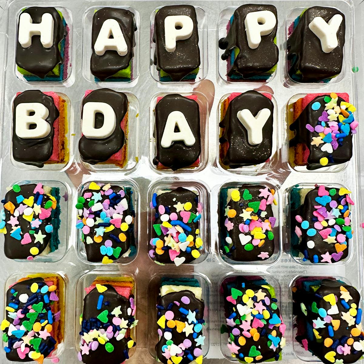 Happy Birthday Rainbow Cookies - 20 Pack by Zola Bakes