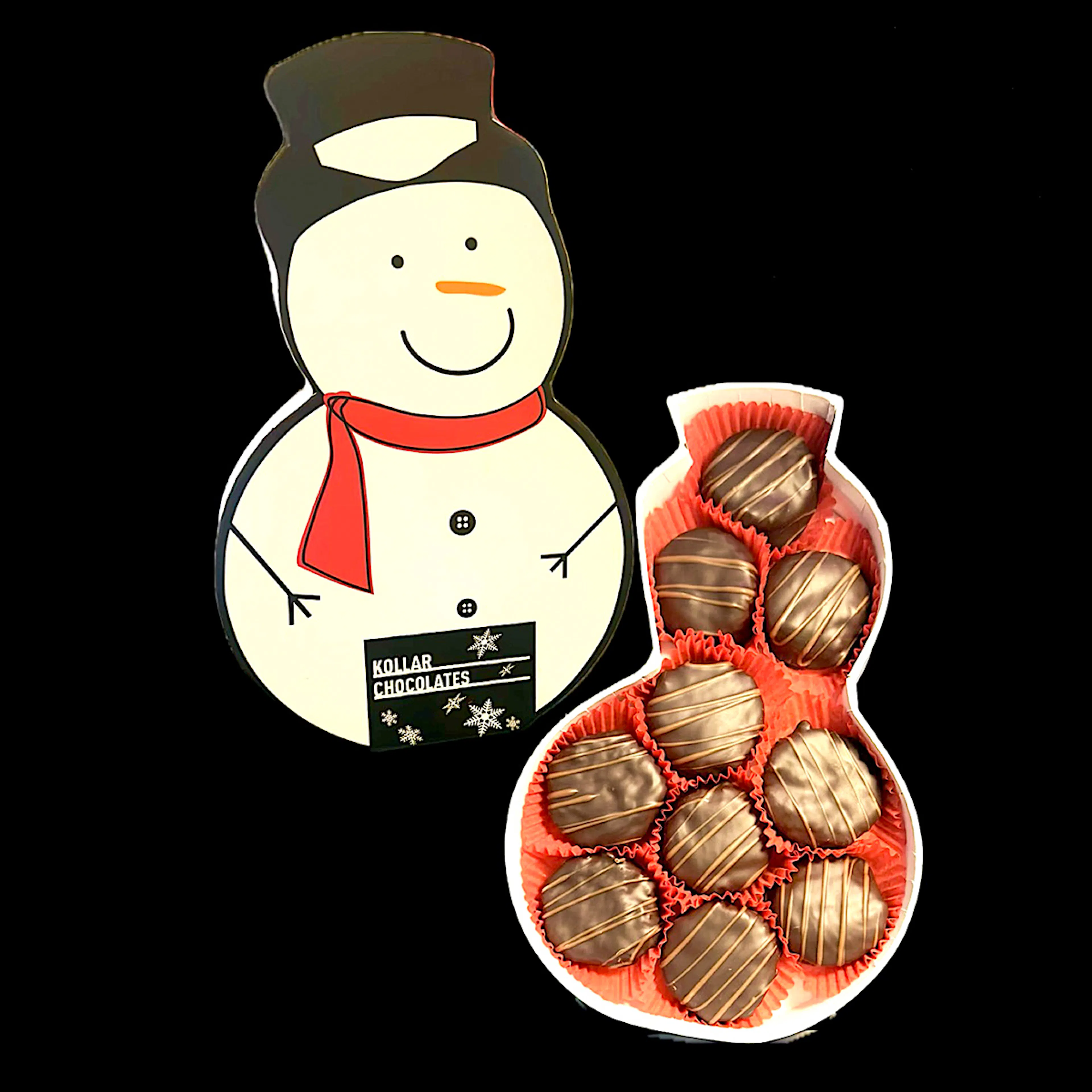 Chocolate Coconut Macaroons Snowman Gift Box - 10 pcs. by Kollar Chocolates