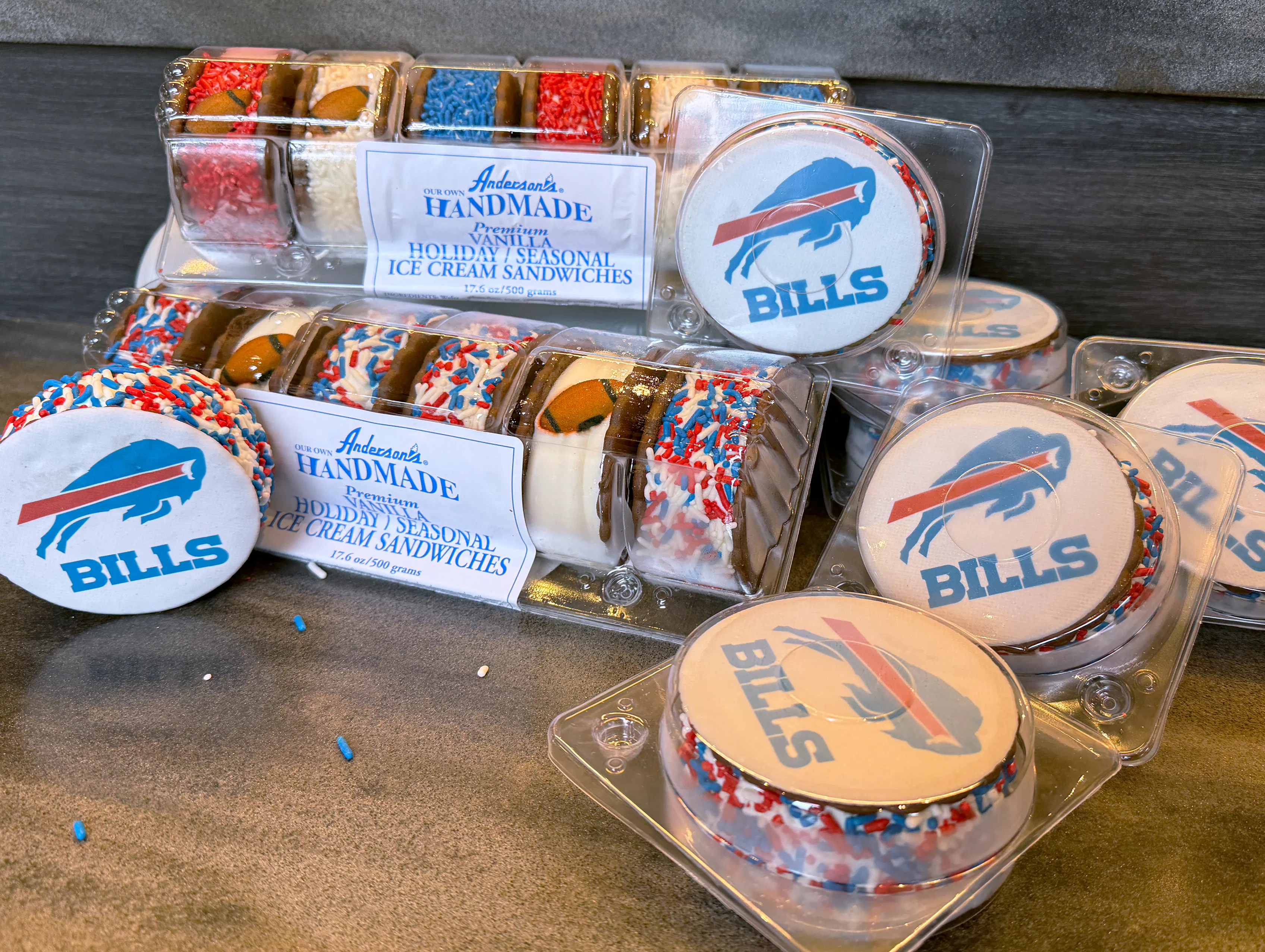 Buffalo Bills Big Wheels Ice Cream Sandwiches - 18 Pack by Anderson's Frozen Custard