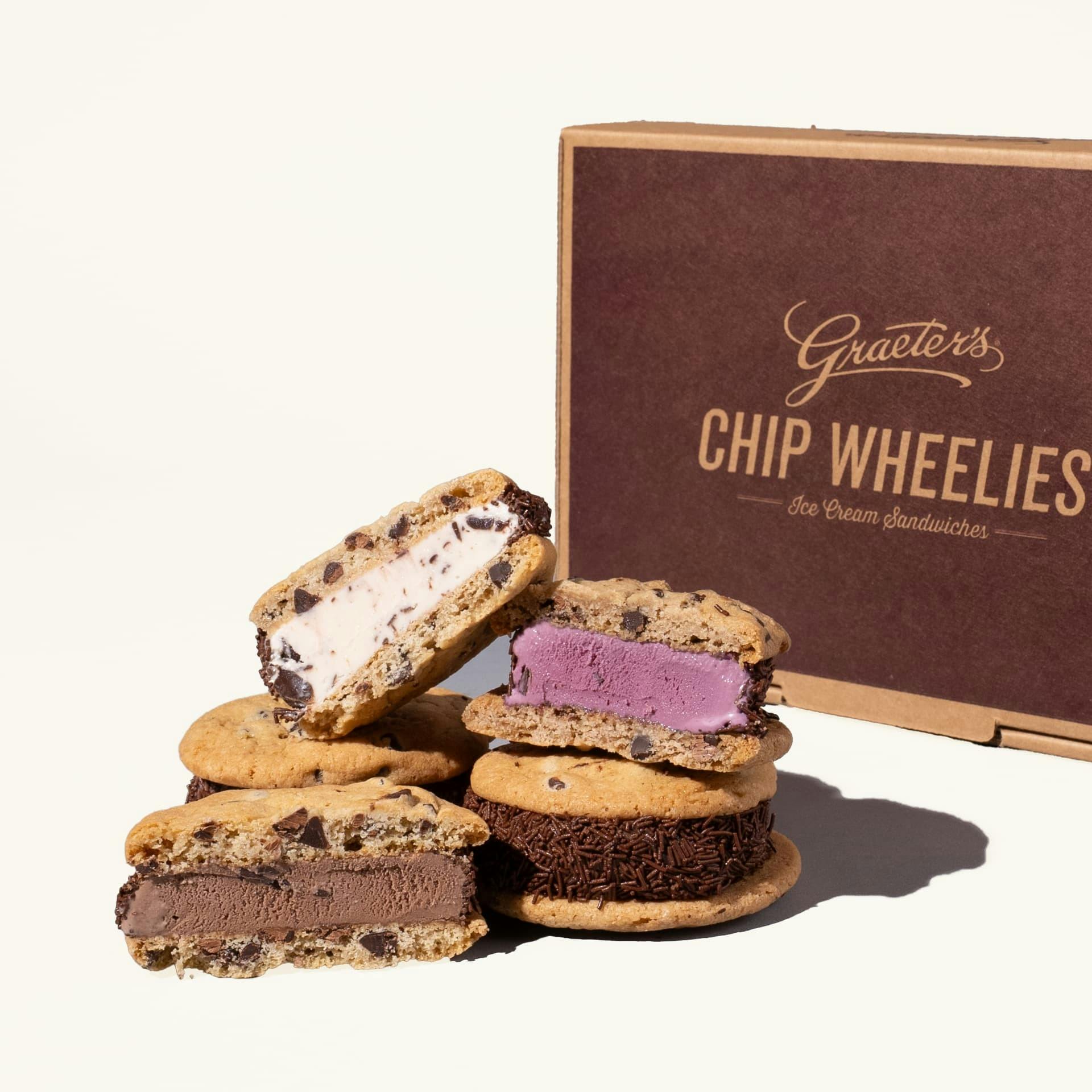 “Chip Wheelies” Ice Cream Sandwiches - 12 Pack by Graeter's Ice Cream