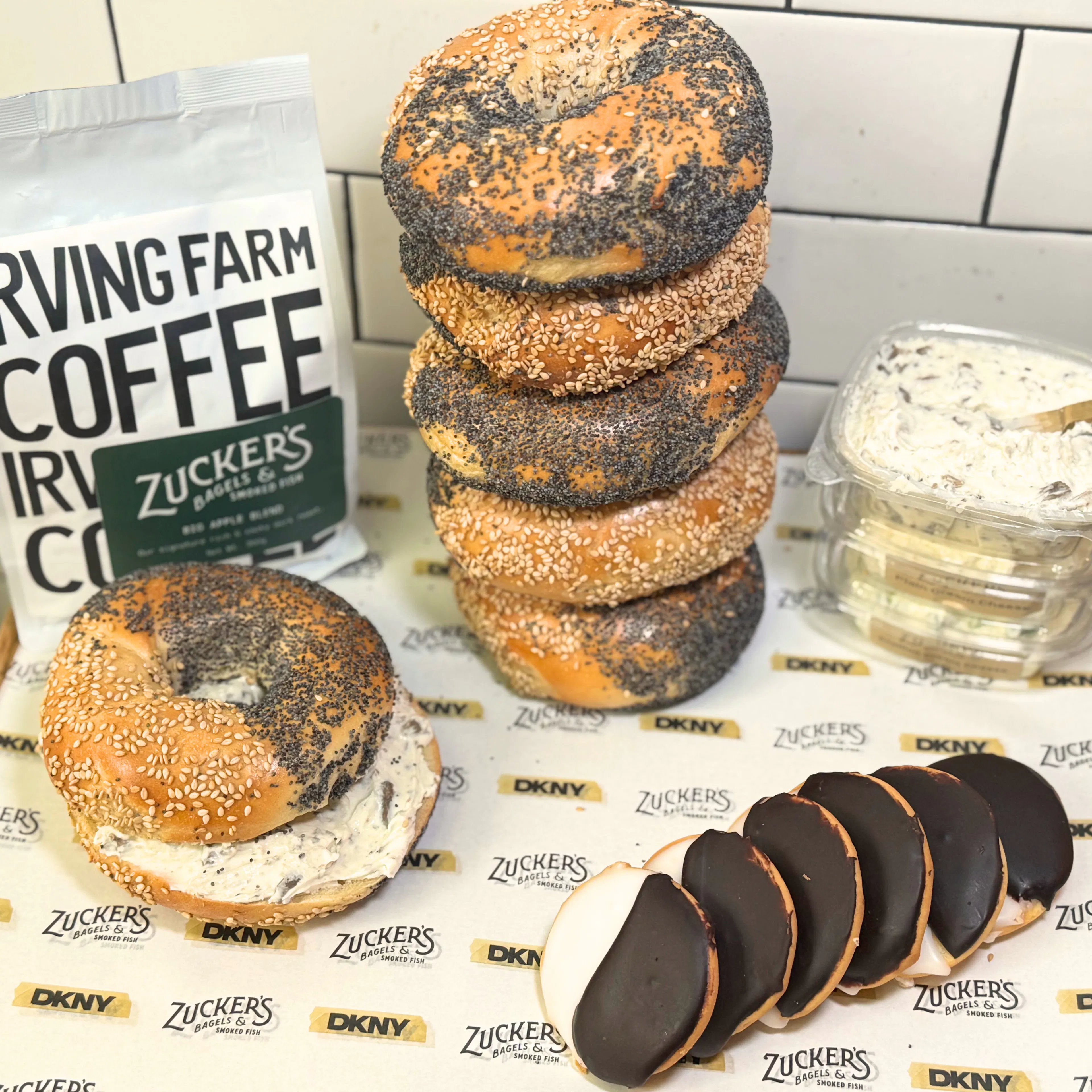Zucker's x DKNY Black & White Brunch Kit for 6 by Zucker's Bagels and Smoked Fish