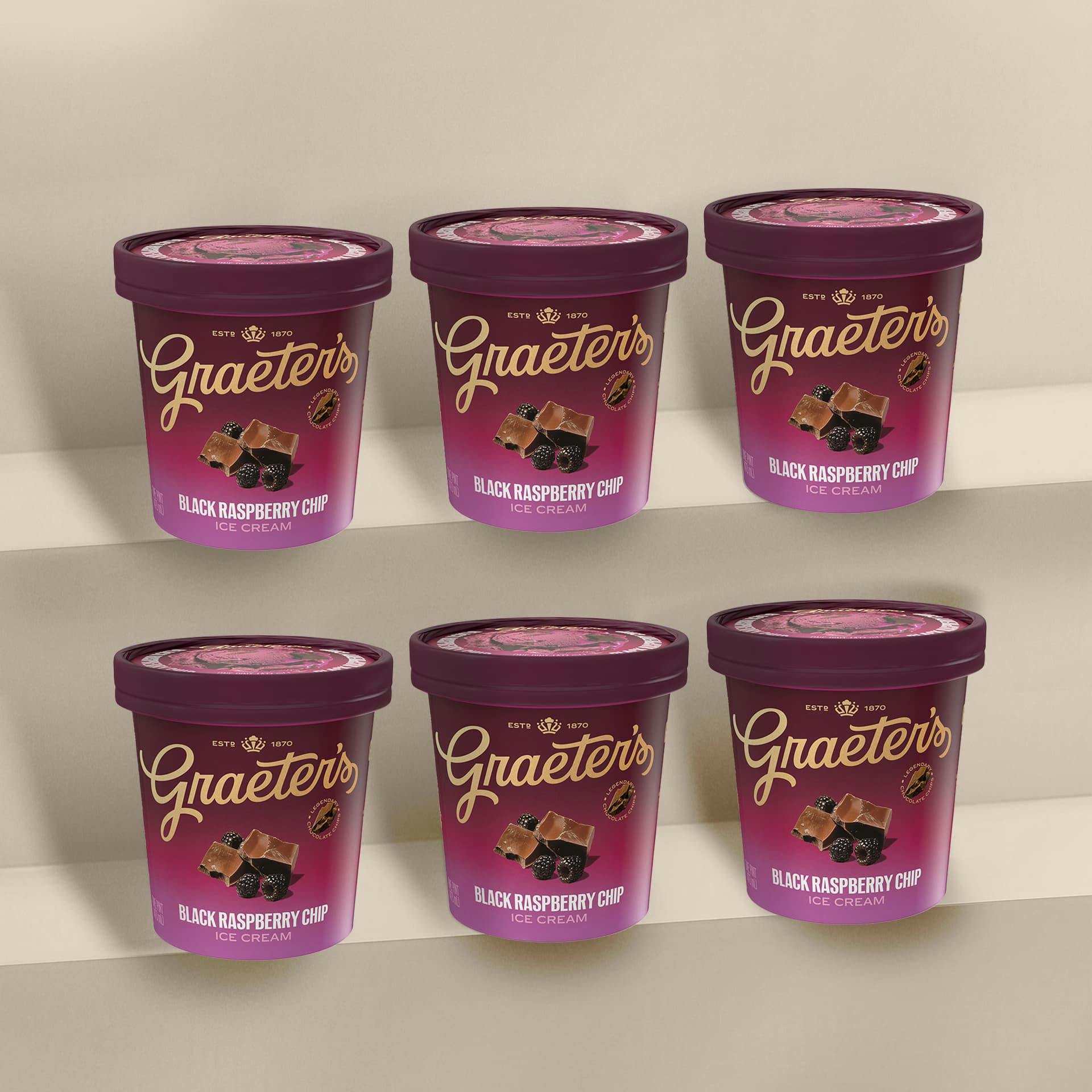 Black Raspberry Chocolate Chip Ice Cream - 6 Pints by Graeter's Ice Cream