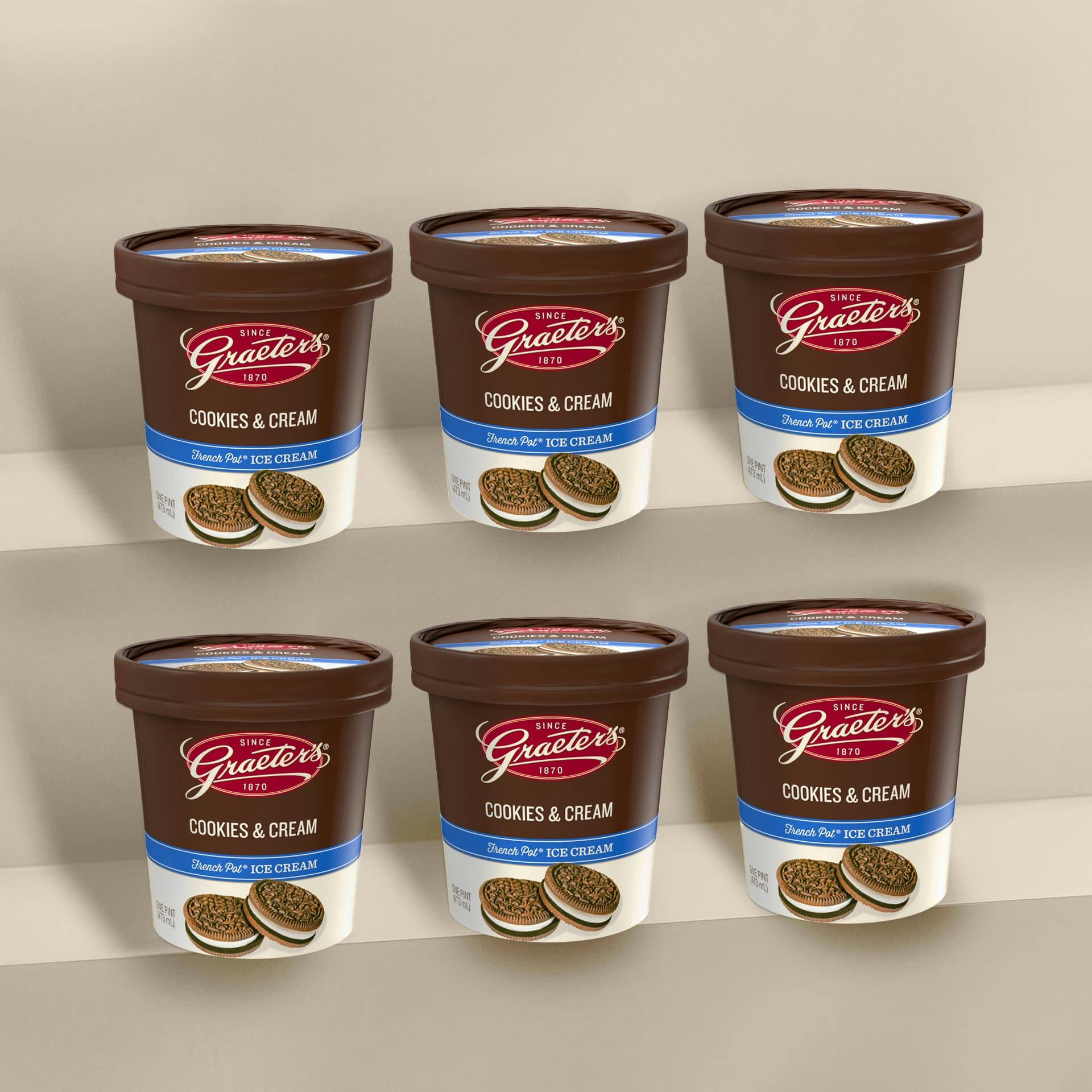 Cookie & Cream Ice Cream - 6 Pints by Graeter's Ice Cream