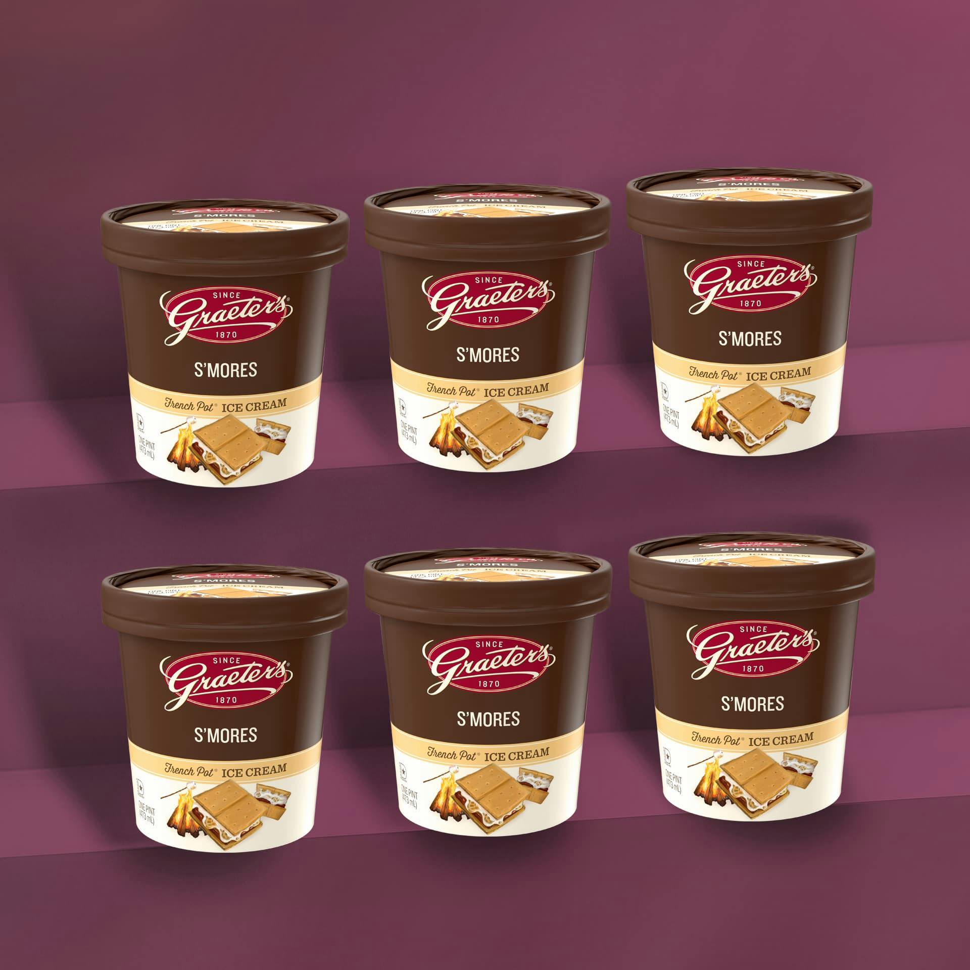 S'Mores Ice Cream - 6 Pints by Graeter's Ice Cream