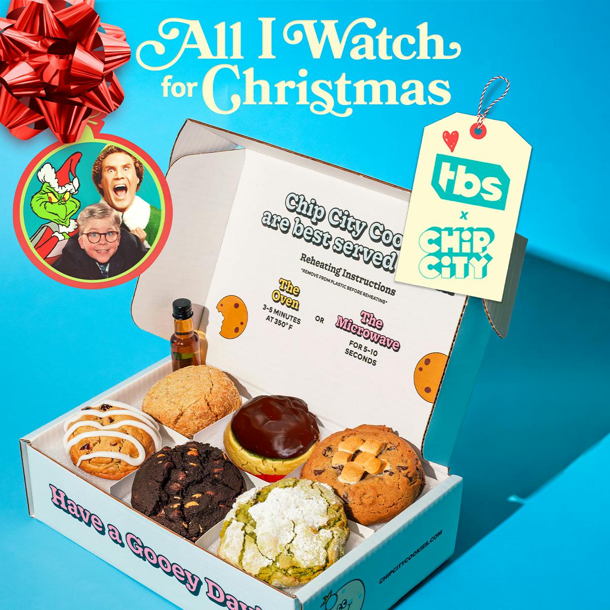 TBS x Chip City "What I Watch for Christmas" Holiday Cookie Bundle - 6 Pack by Chip City Cookies