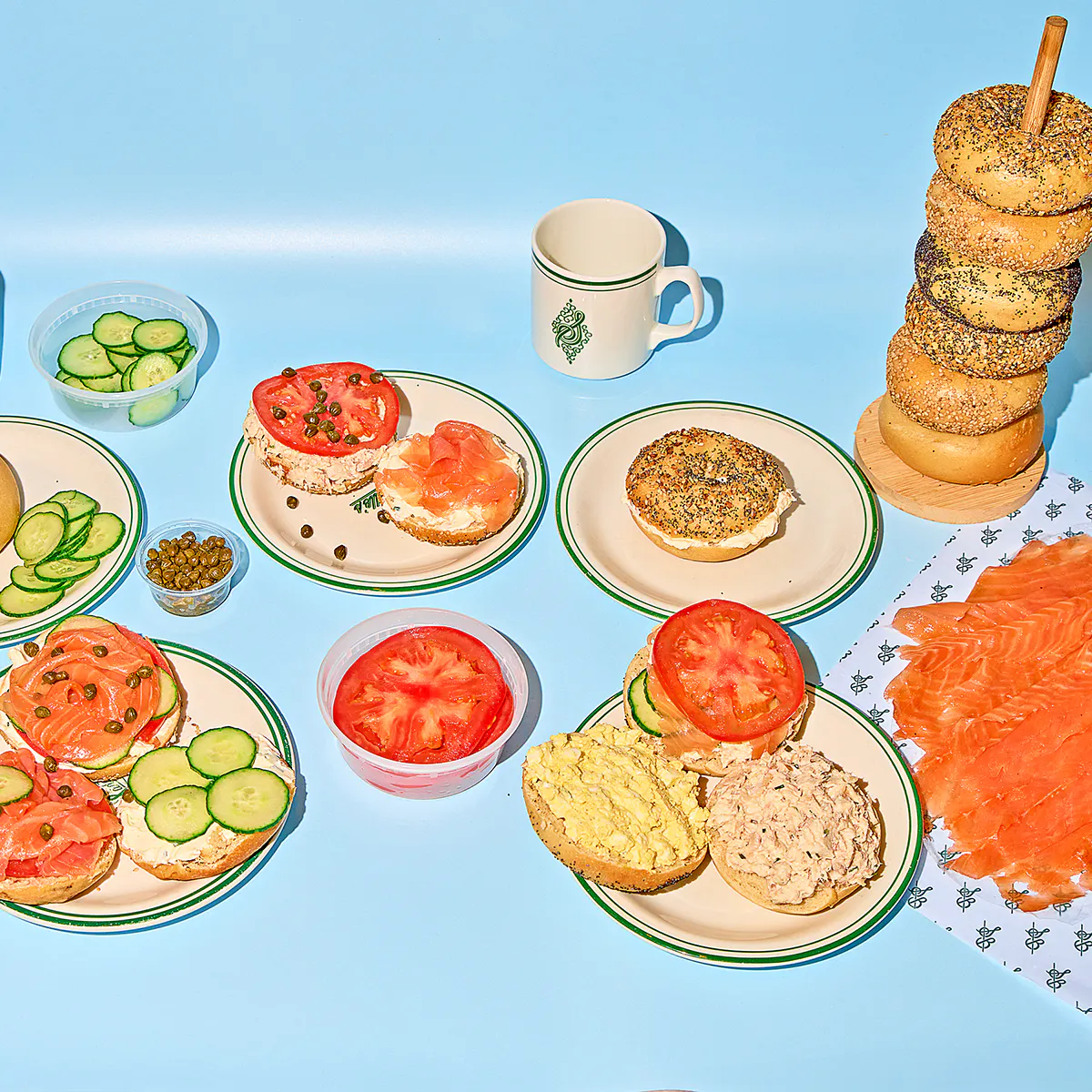 Bagel Brunch Tower for 6 + 10 Year Anniversary Gift Set by Sadelle's