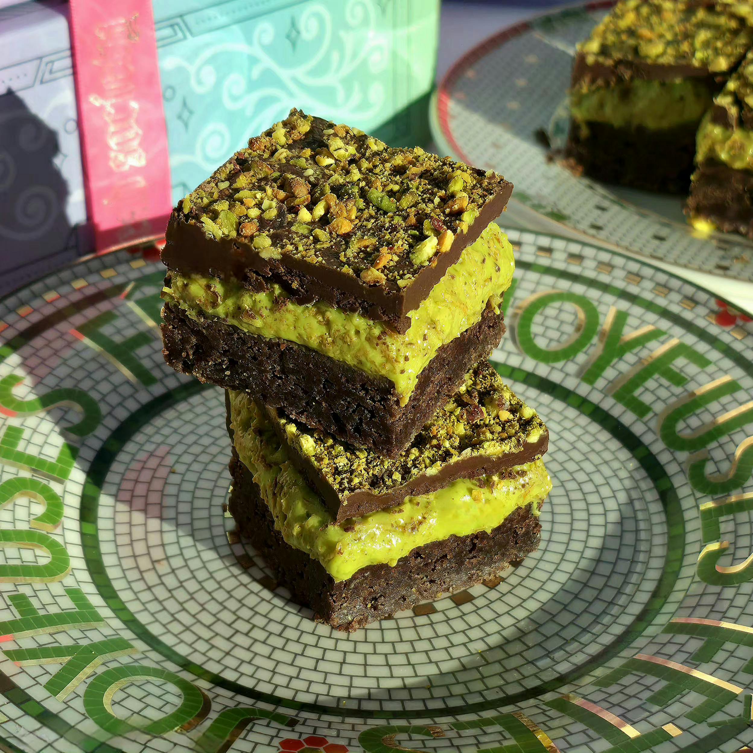 New Year's Dubai Pistachio Chocolate Bar Shortbread by Shortbread Society