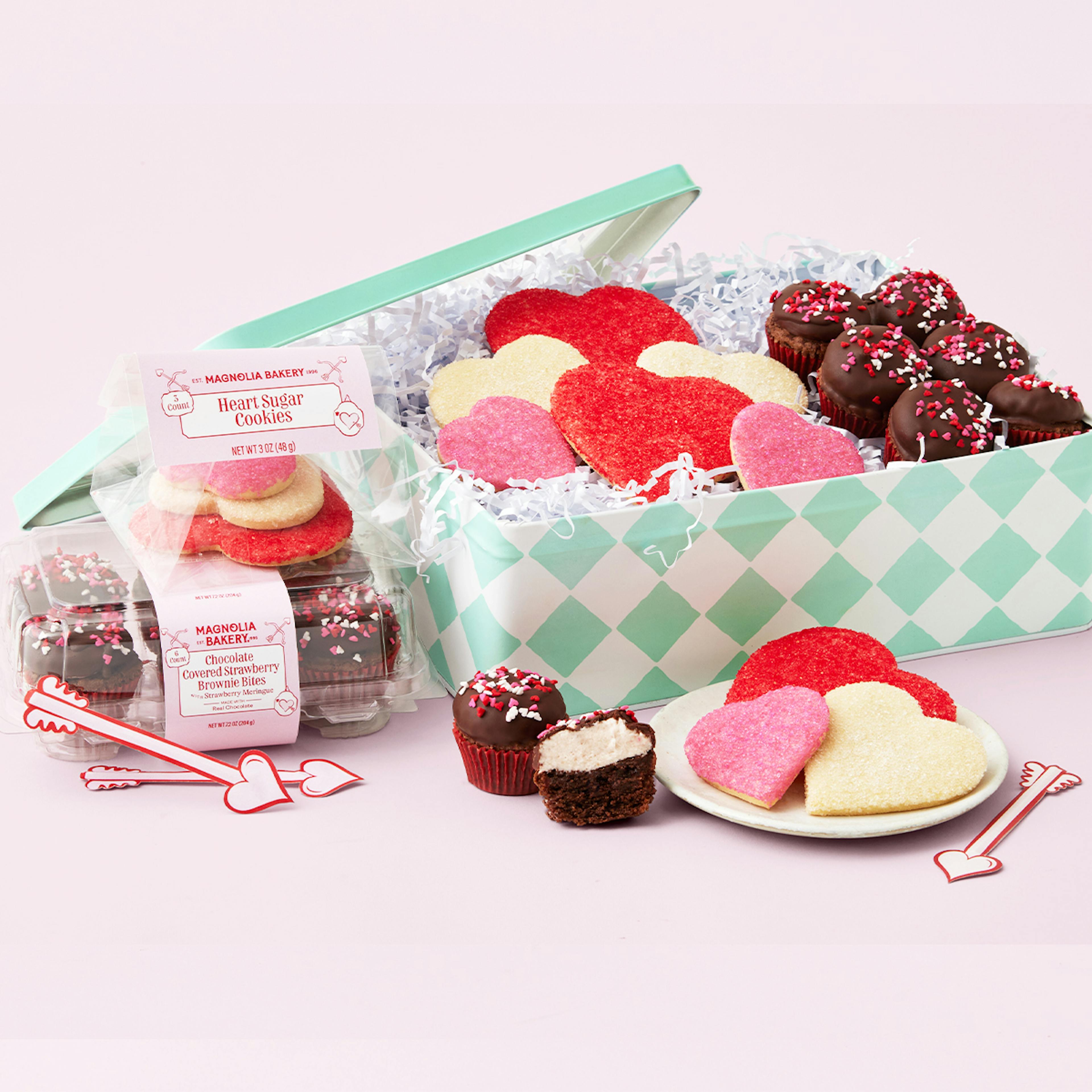 Valentine's Day Heart Sugar Cookies + Brownie Bites Assortment Tin by Magnolia Bakery