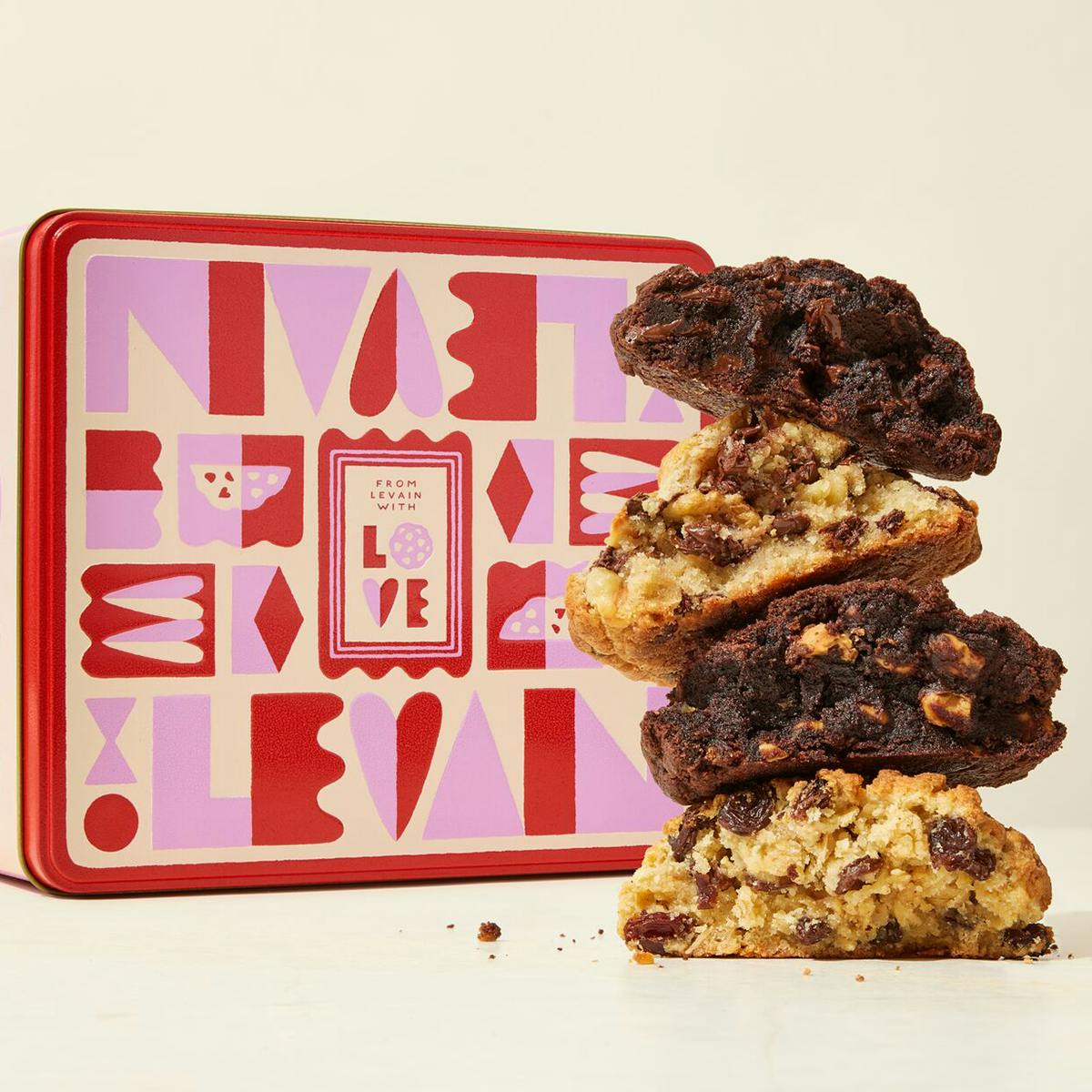 Valentines Cookie Gift Tin - 8 Pack by Levain Bakery