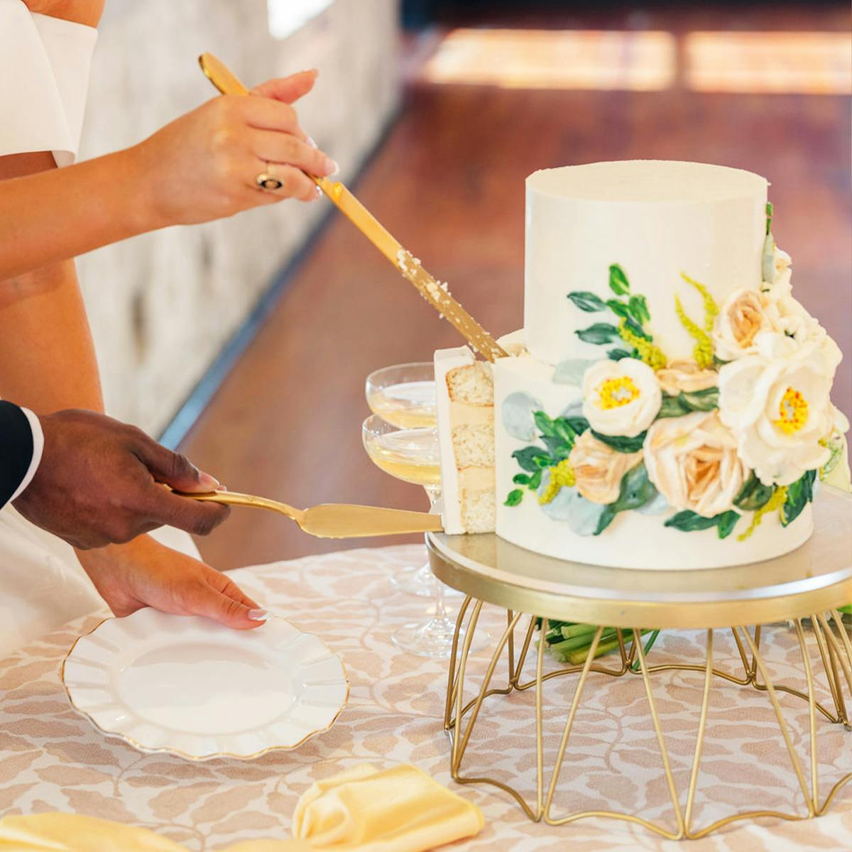 Greenery & White Floral Decorated 2-Tier Cake by Miri Nadler Cakes - Alternate image 6