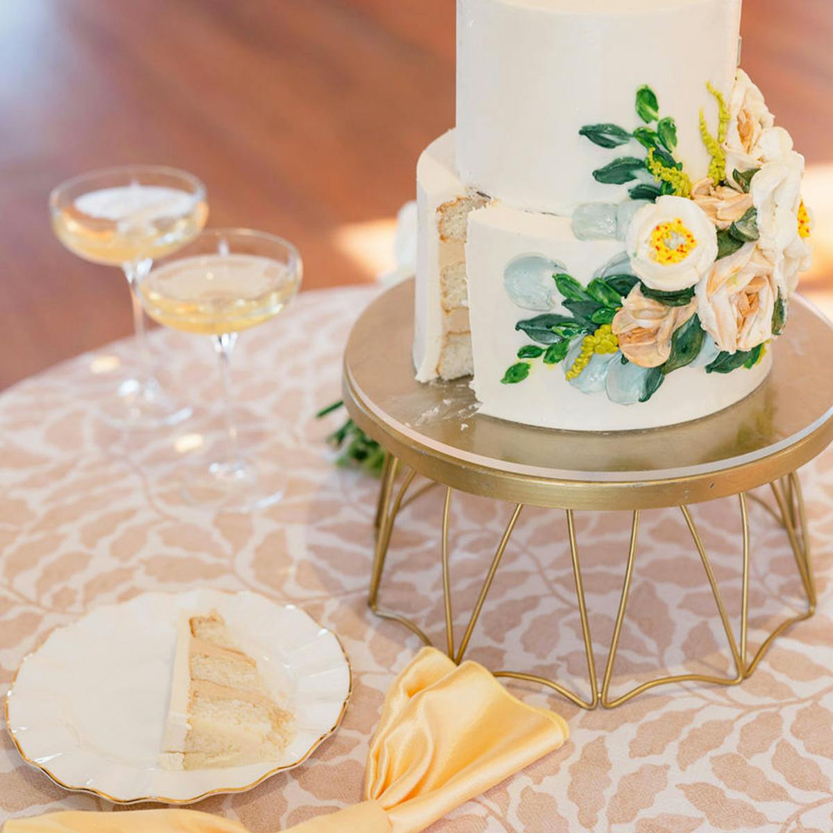 Greenery & White Floral Decorated 2-Tier Cake by Miri Nadler Cakes - Alternate image 5
