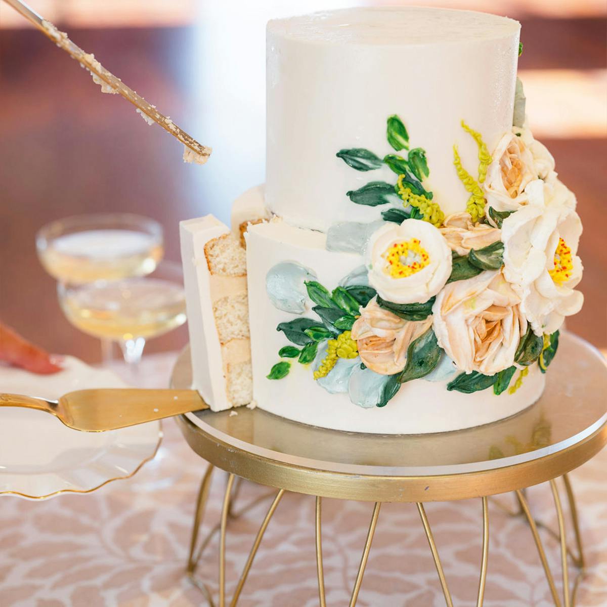 Greenery & White Floral Decorated 2-Tier Cake by Miri Nadler Cakes - Alternate image 4