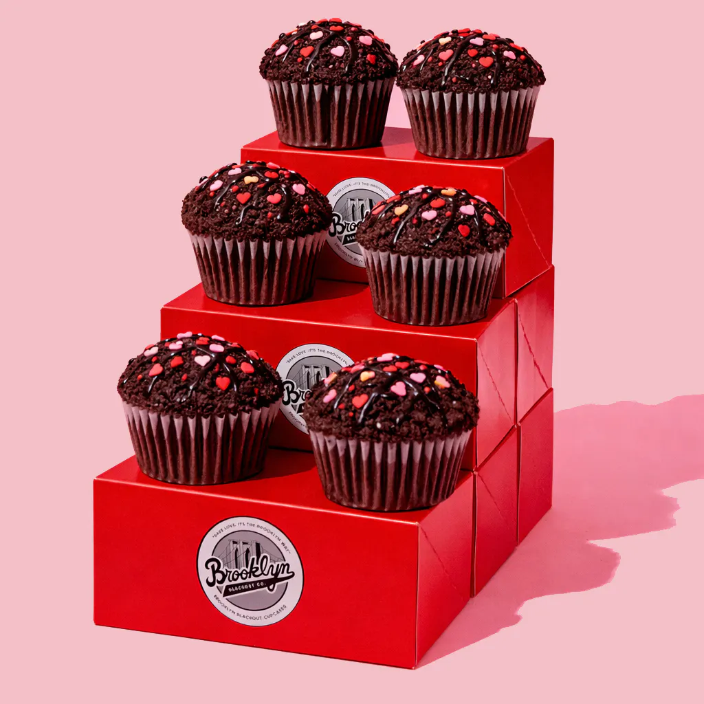 Valentine's Day Brooklyn Blackout Cupcakes - 8 Pack by Brooklyn Blackout Company