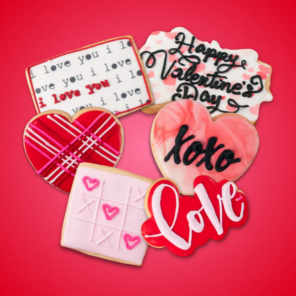 Valentine's Day Decorated Butter Cookies by Dessert Gallery
