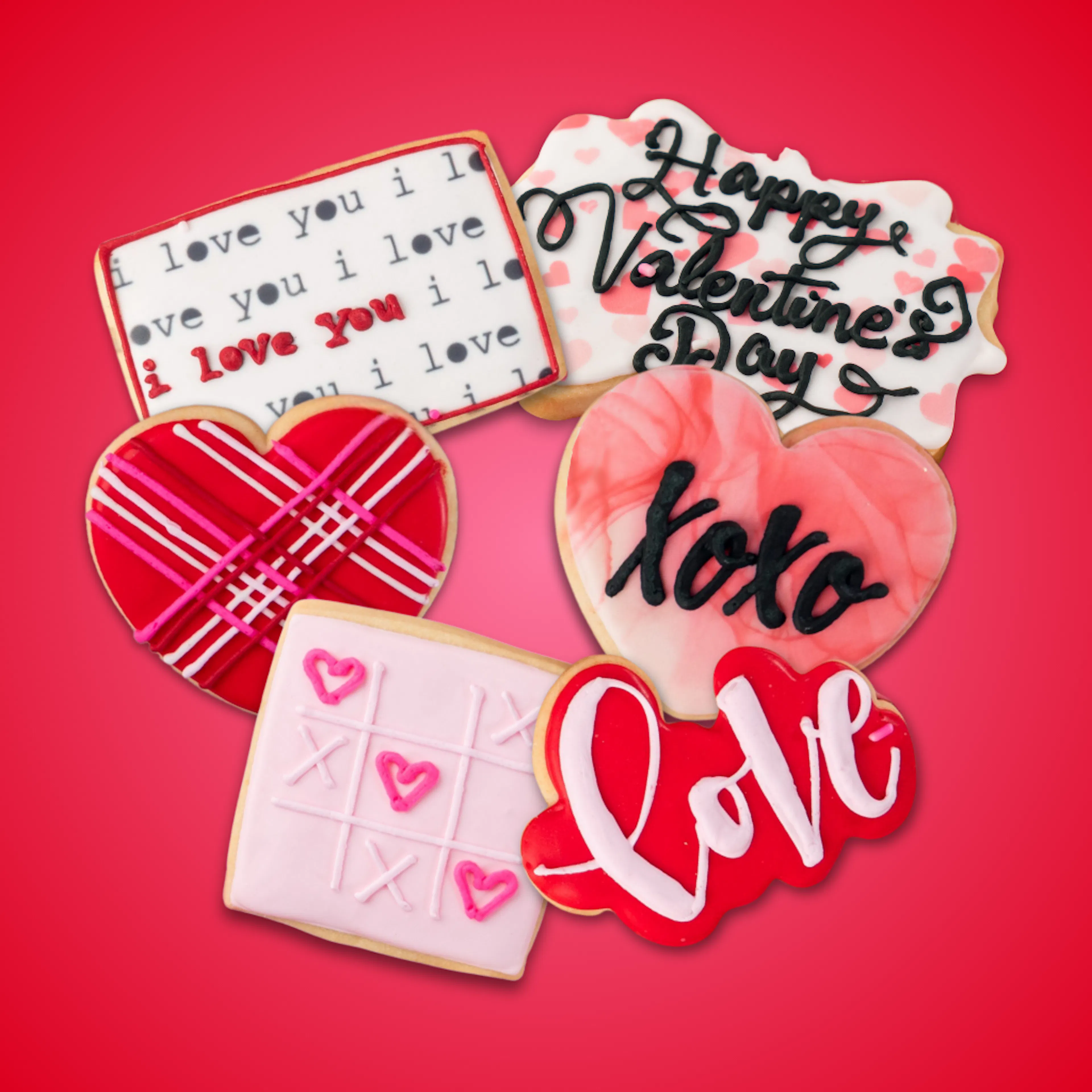 Valentine's Day Decorated Butter Cookies by Dessert Gallery