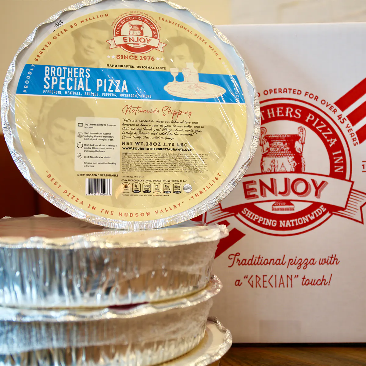 Greek Pizza - Choose Your Own 4 Pack by Four Brothers Pizza Inn - Alternate image 4