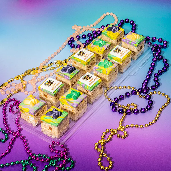 Mardi Gras Rice Krispie Treats - 12 Pack by Treat House