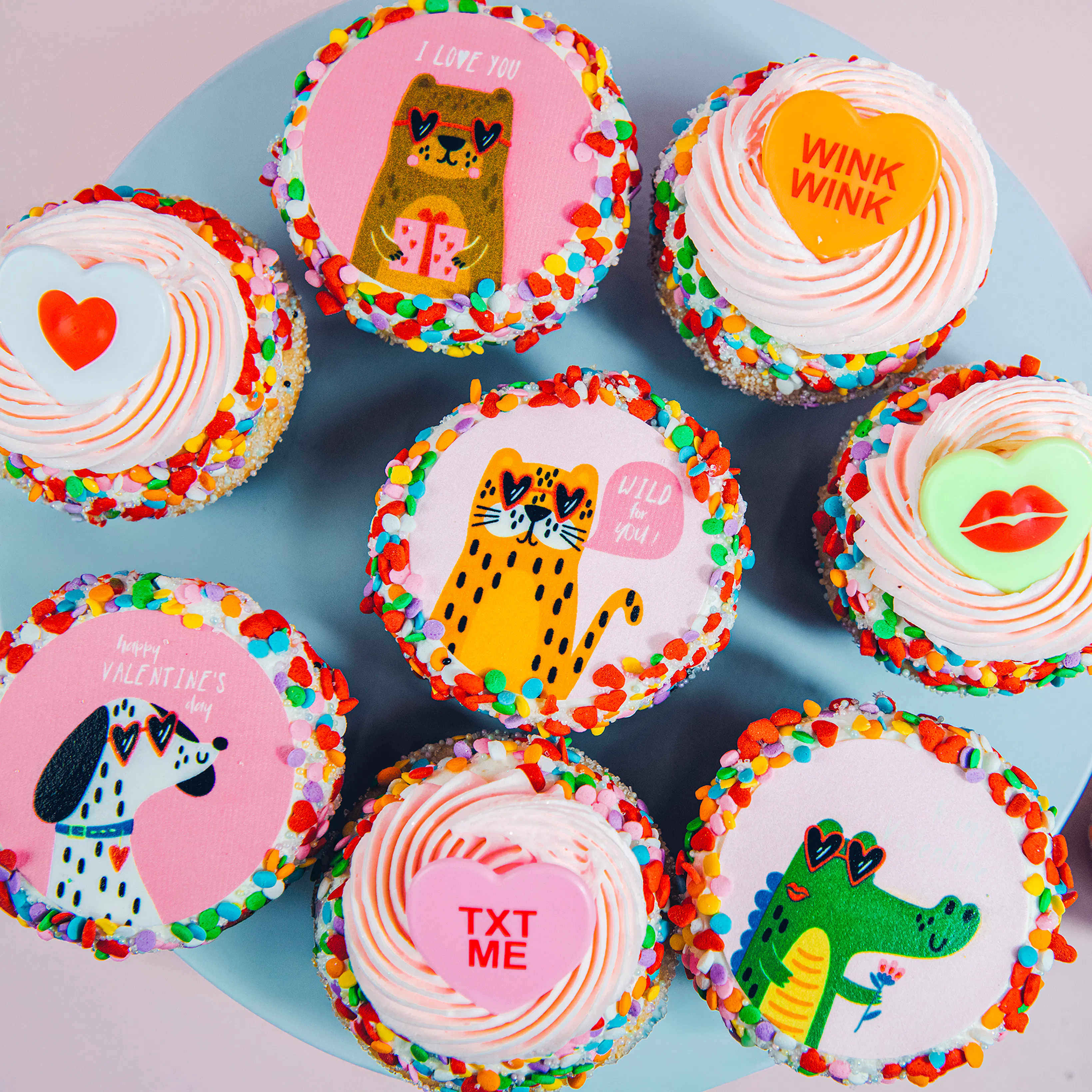 Party Animal Valentine Cupcakes - 12 Pack by Trophy Cupcakes