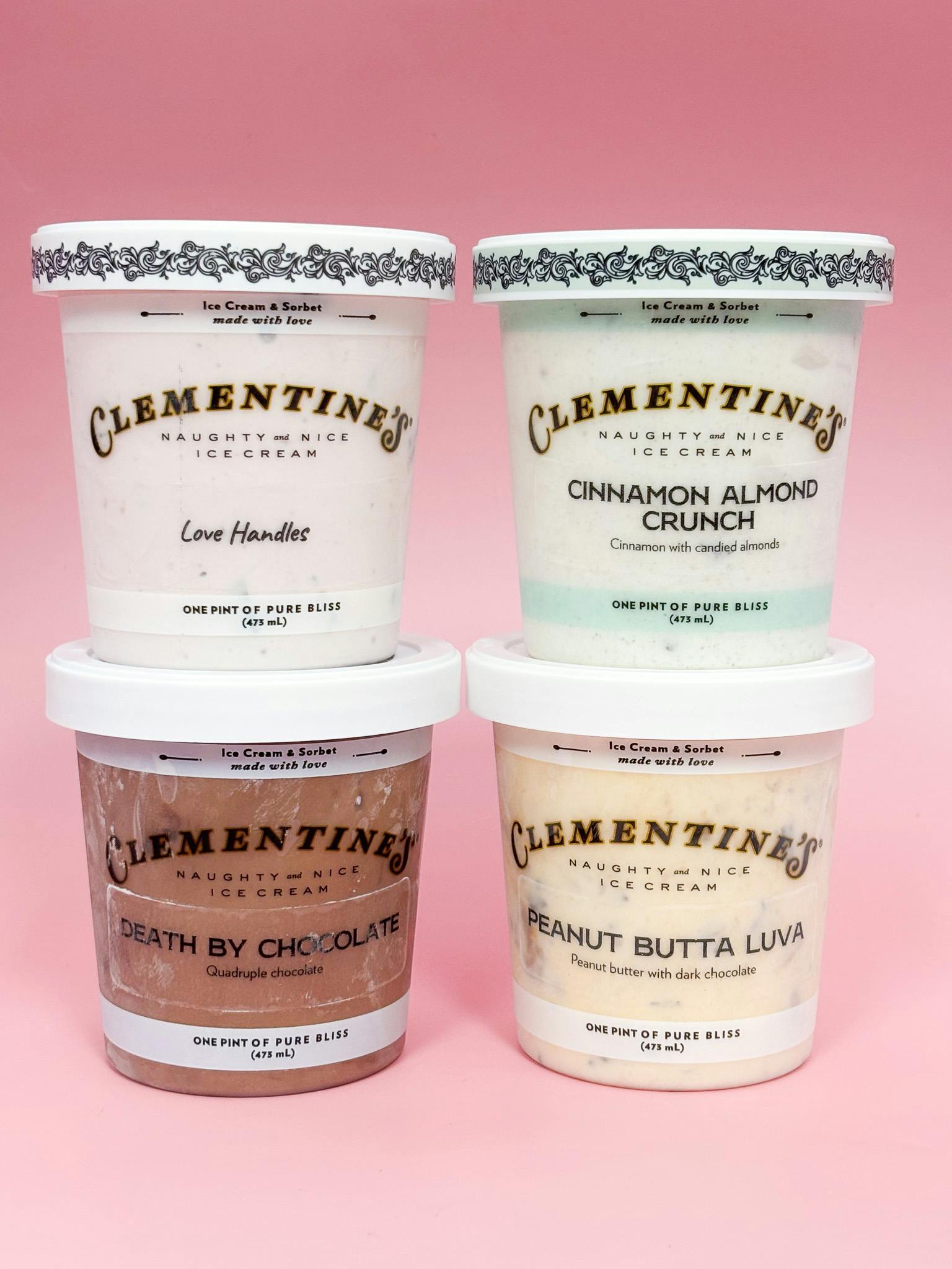 Valentine's Day Ice Cream Sampler - 4 Pints by Clementine's Ice Cream