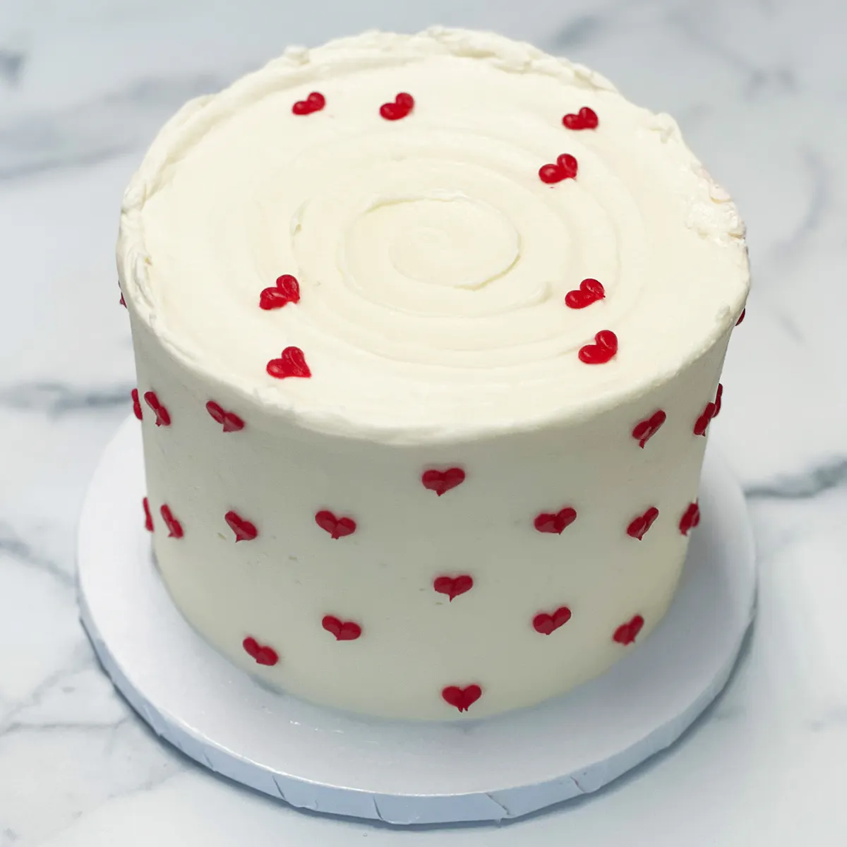 Valentine's Day Red Hearts Chocolate Cake by Misha's Cupcakes