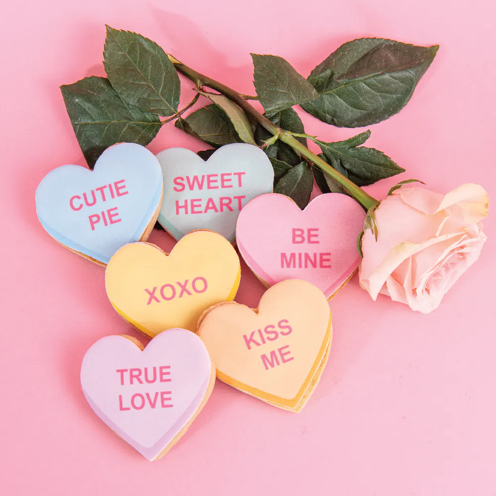 Conversation Heart Shortbread Cookies by Sweet E's Bake Shop