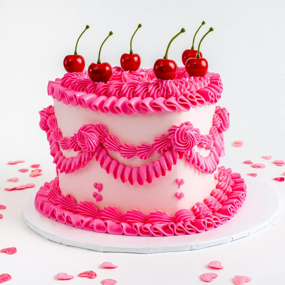 XOXO Vintage Red Velvet Heart Cake by Sweet E's Bake Shop - Alternate image 4