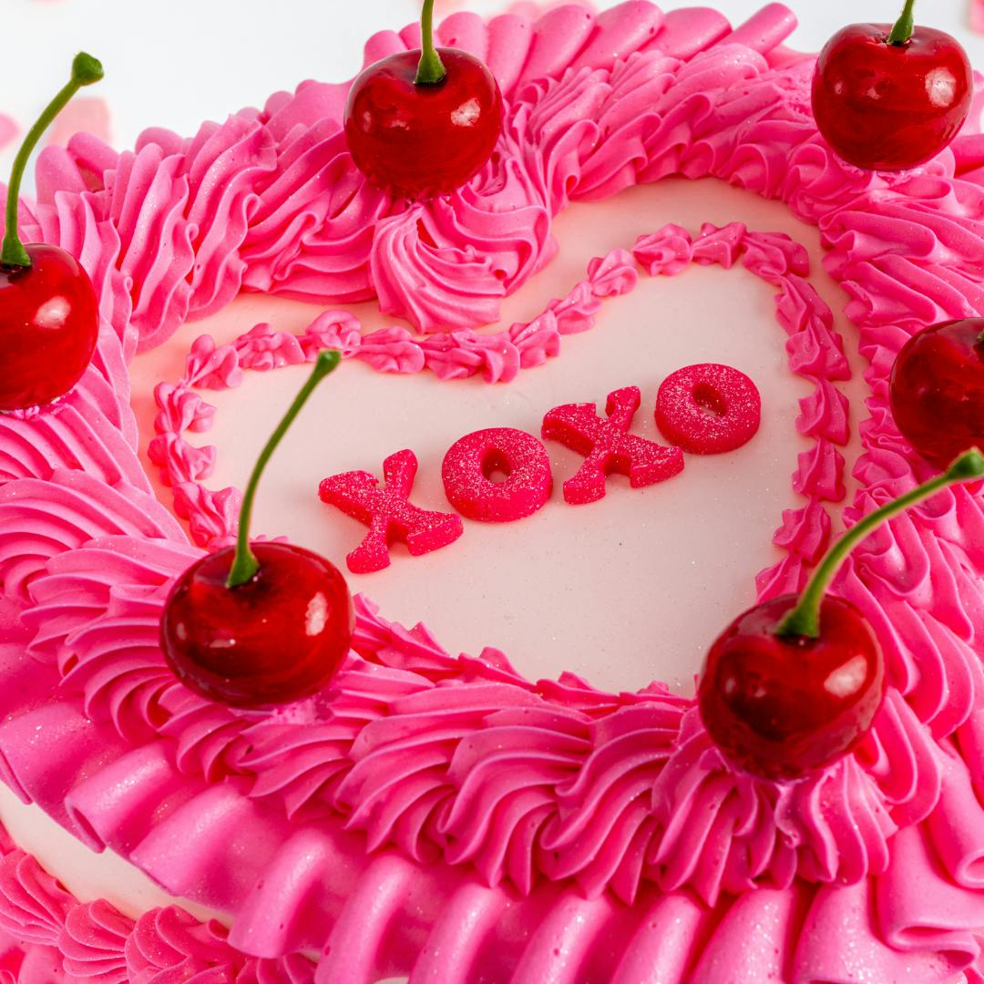 XOXO Vintage Red Velvet Heart Cake by Sweet E's Bake Shop - Alternate image 2
