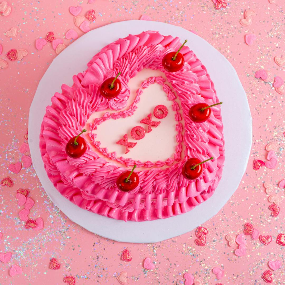 XOXO Vintage Red Velvet Heart Cake by Sweet E's Bake Shop - Alternate image 1