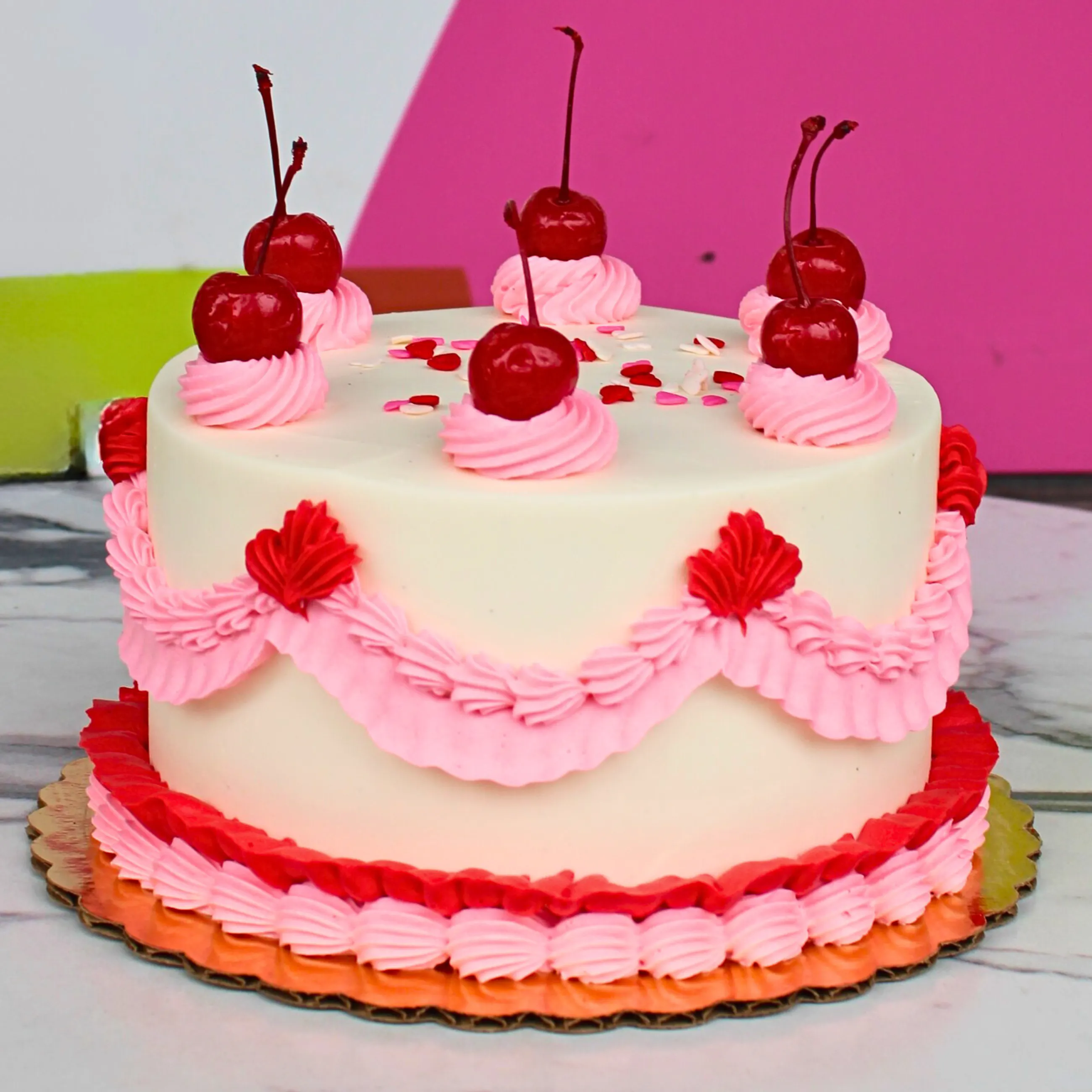 Valentine's Day Cherry Vanilla Sweetheart Cake - 6" by The Goddess and Grocer - Alternate image 1