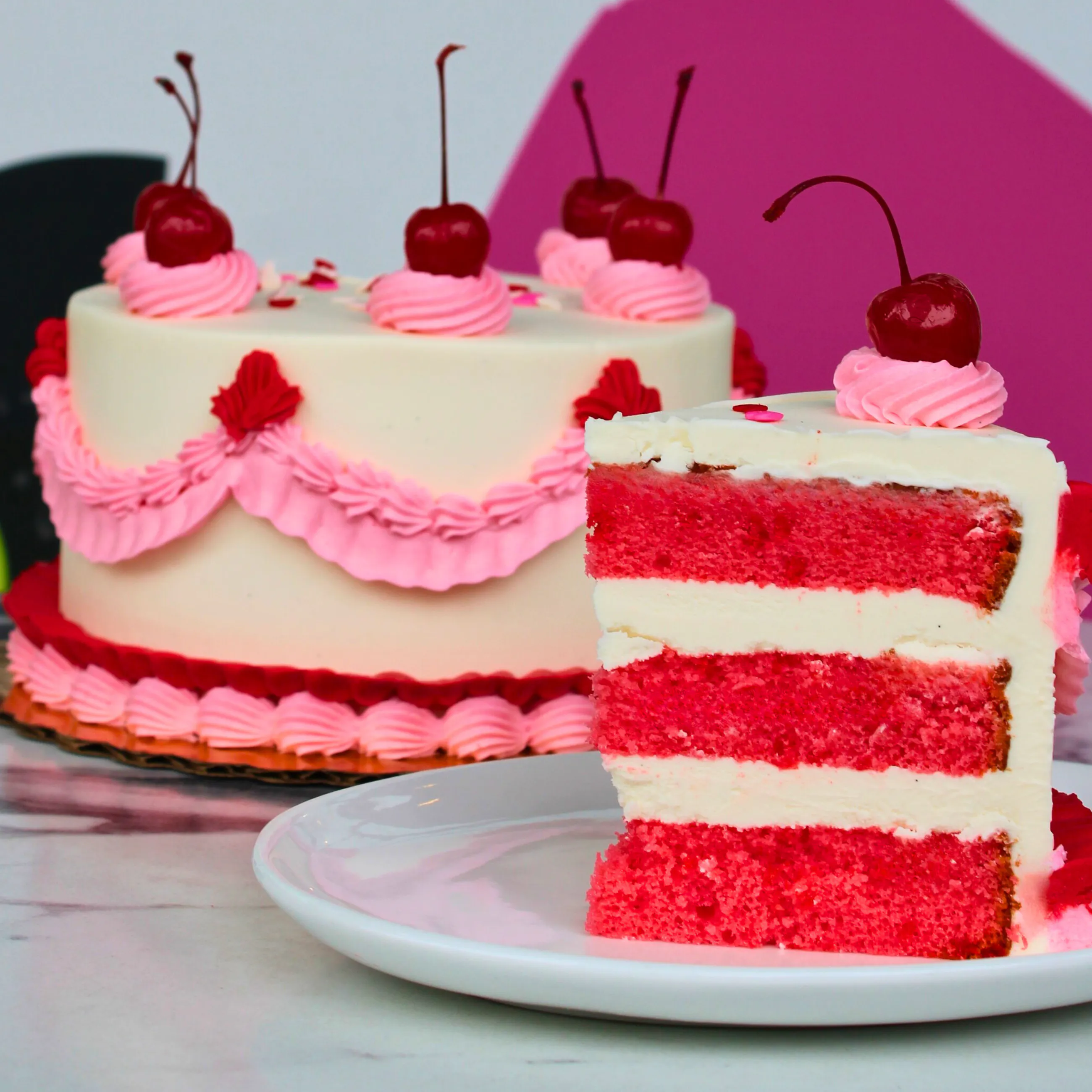 Valentine's Day Cherry Vanilla Sweetheart Cake - 6