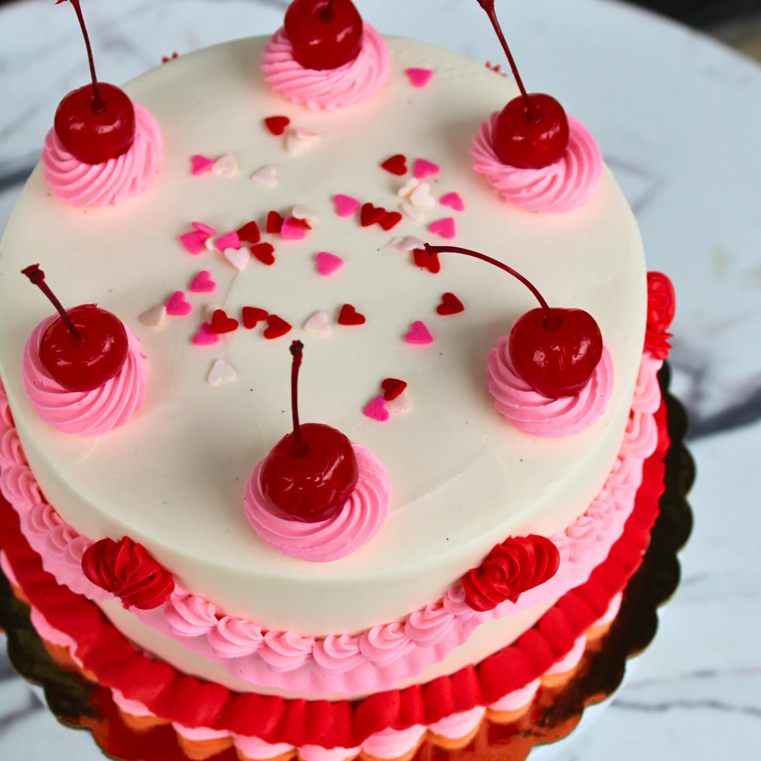 Valentine's Day Cherry Vanilla Sweetheart Cake - 6" by The Goddess and Grocer - Alternate image 2