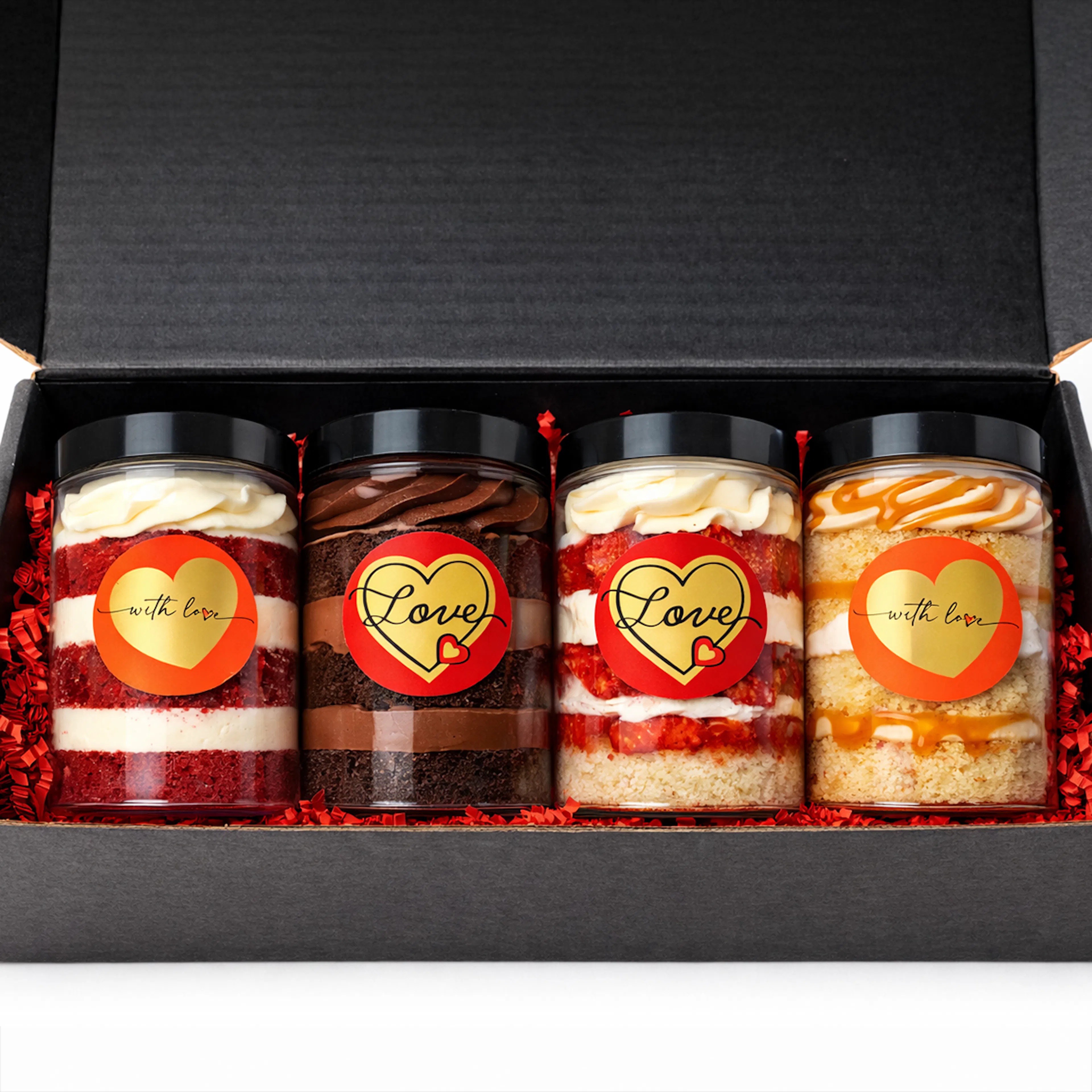 Valentine's Day "Love" Cupcake Jar Sampler - 4 Pack by Brooklyn Cupcake - Alternate image 1