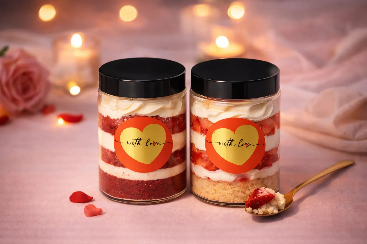 Valentine's Day "Love" Cupcake Jar Sampler - 4 Pack by Brooklyn Cupcake