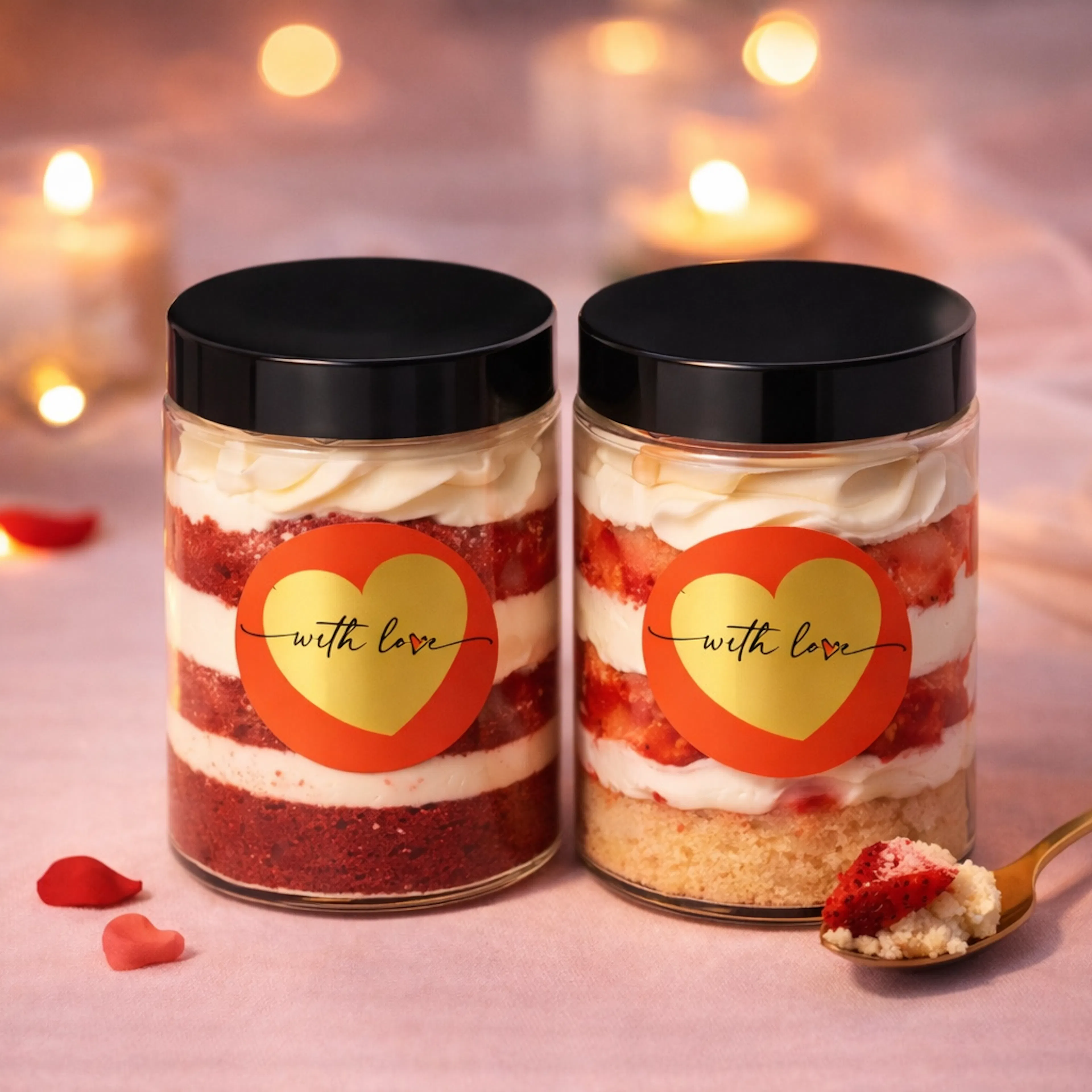 Valentine's Day "Love" Cupcake Jar Sampler - 4 Pack by Brooklyn Cupcake