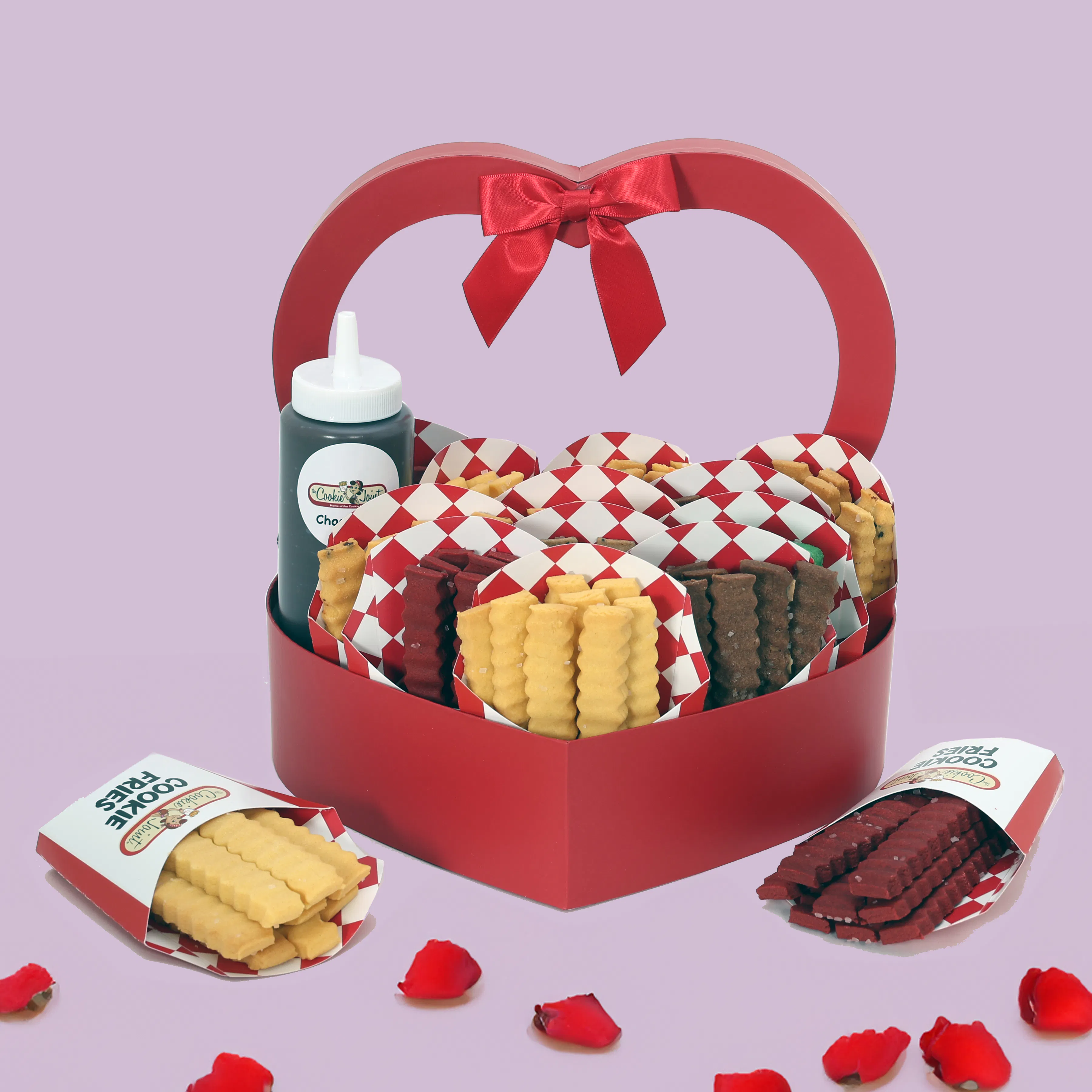 Valentine’s Day Cookie Fries Gift Basket – 12 Cartons by The Cookie Joint