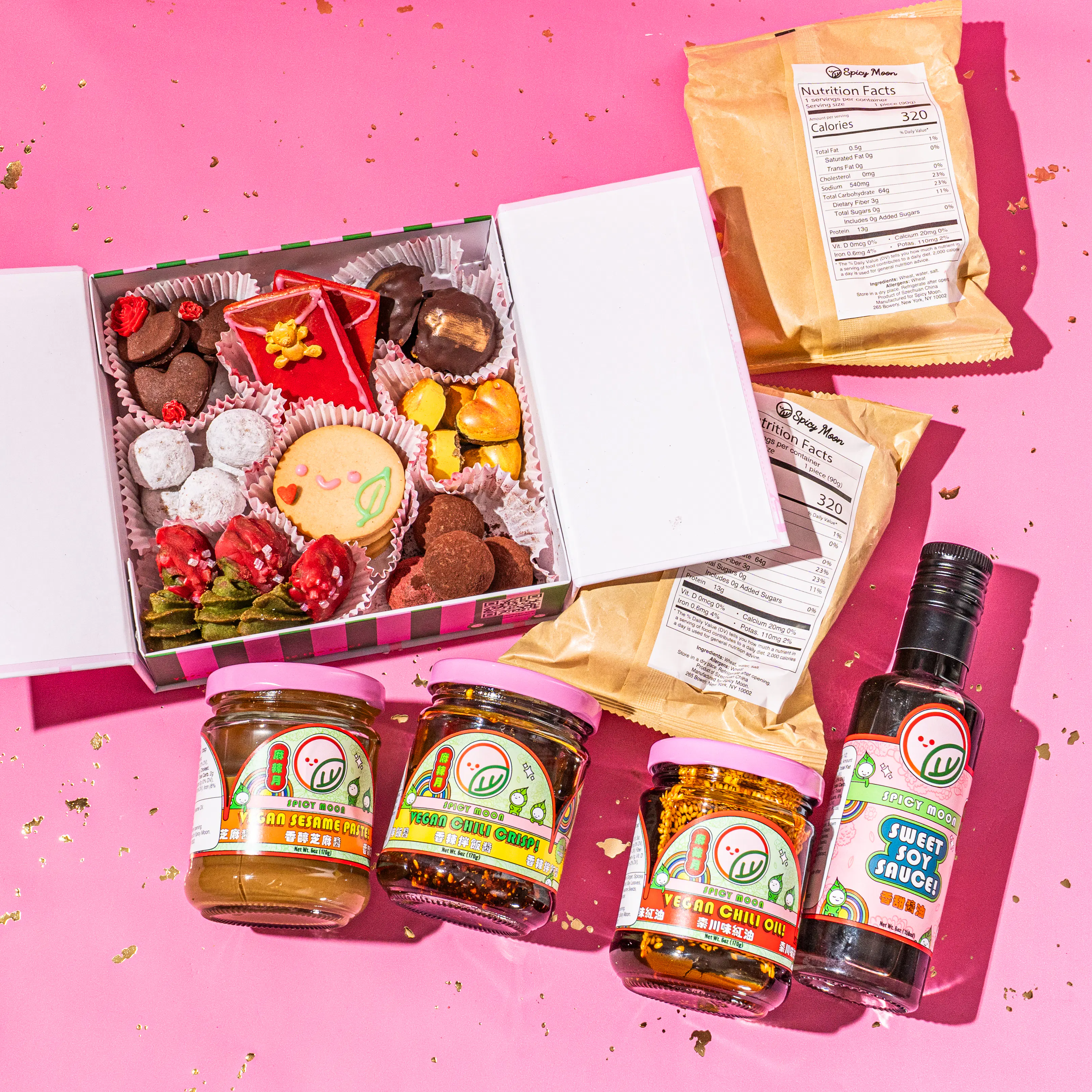 Lunar New Year Vegan Szechuan Noodle + Sweets Gift Set by Spicy Moon