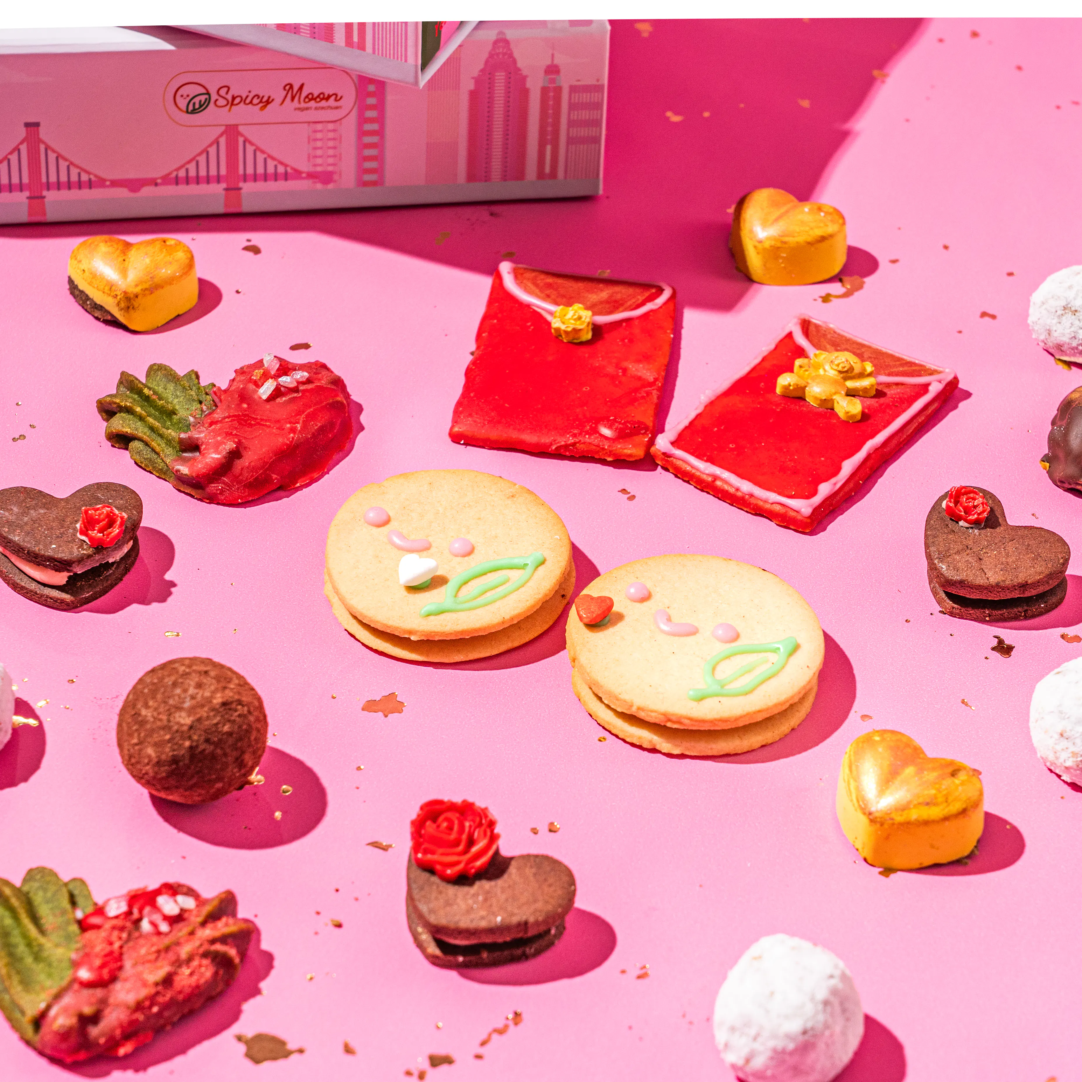 Lunar New Year Vegan Chocolate & Cookies Treasure Box by Spicy Moon - Alternate image 1