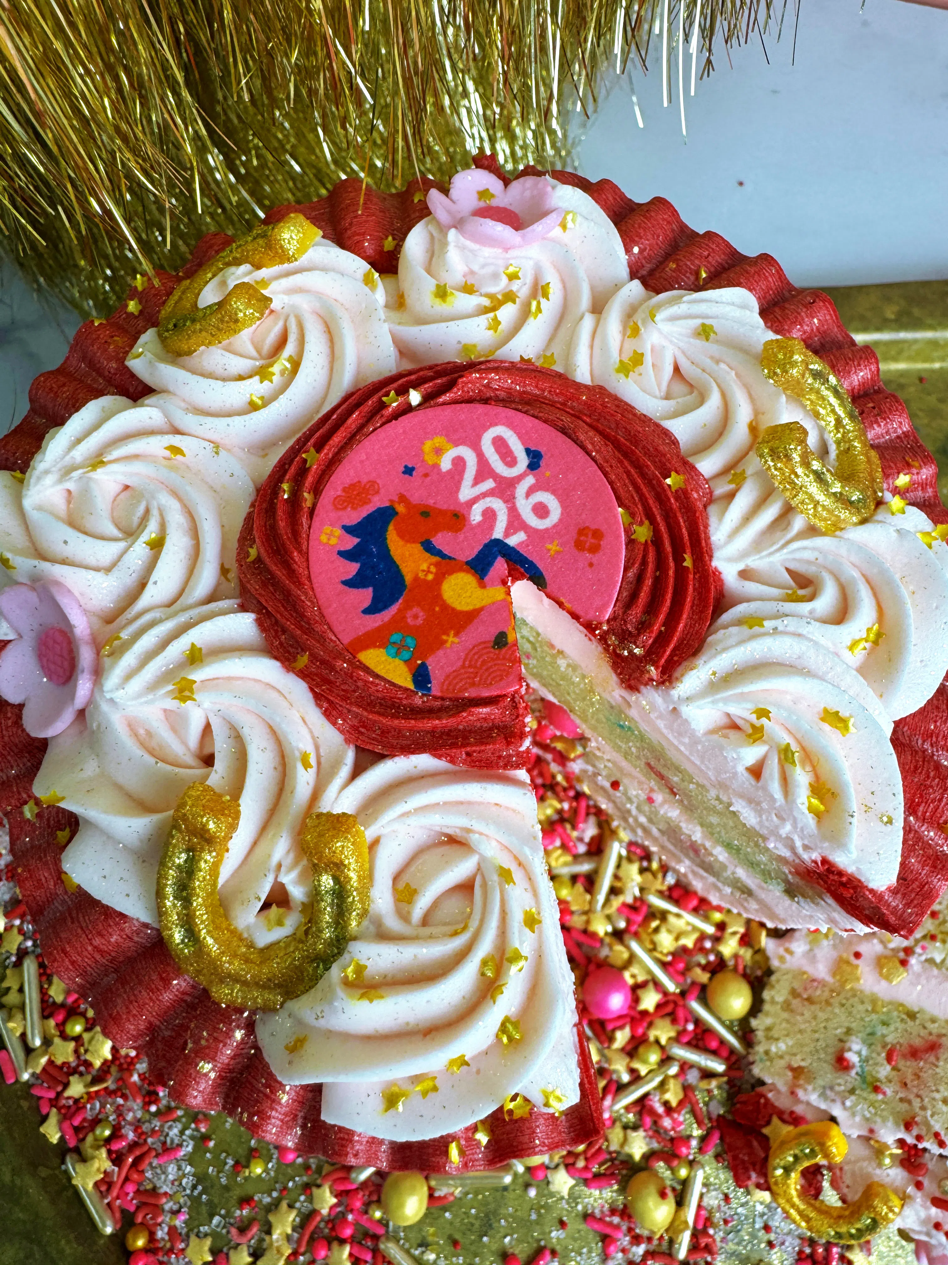 "Year of the Horse" Lunar New Year Celebration Cake by Trophy Cupcakes - Alternate image 2