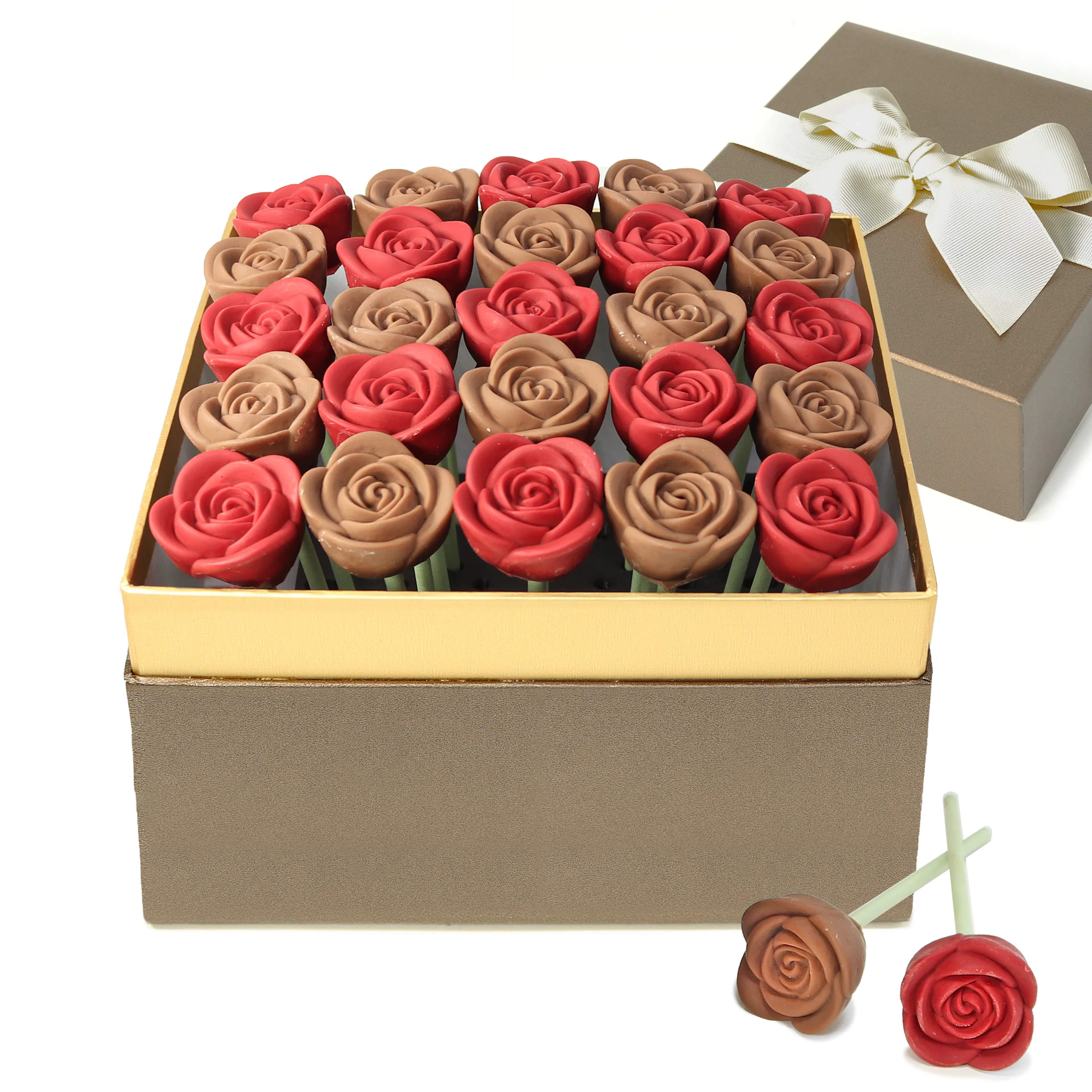 Belgian Chocolate Rose Bouquet - 25 Pack by The Chocolate Covered Co.