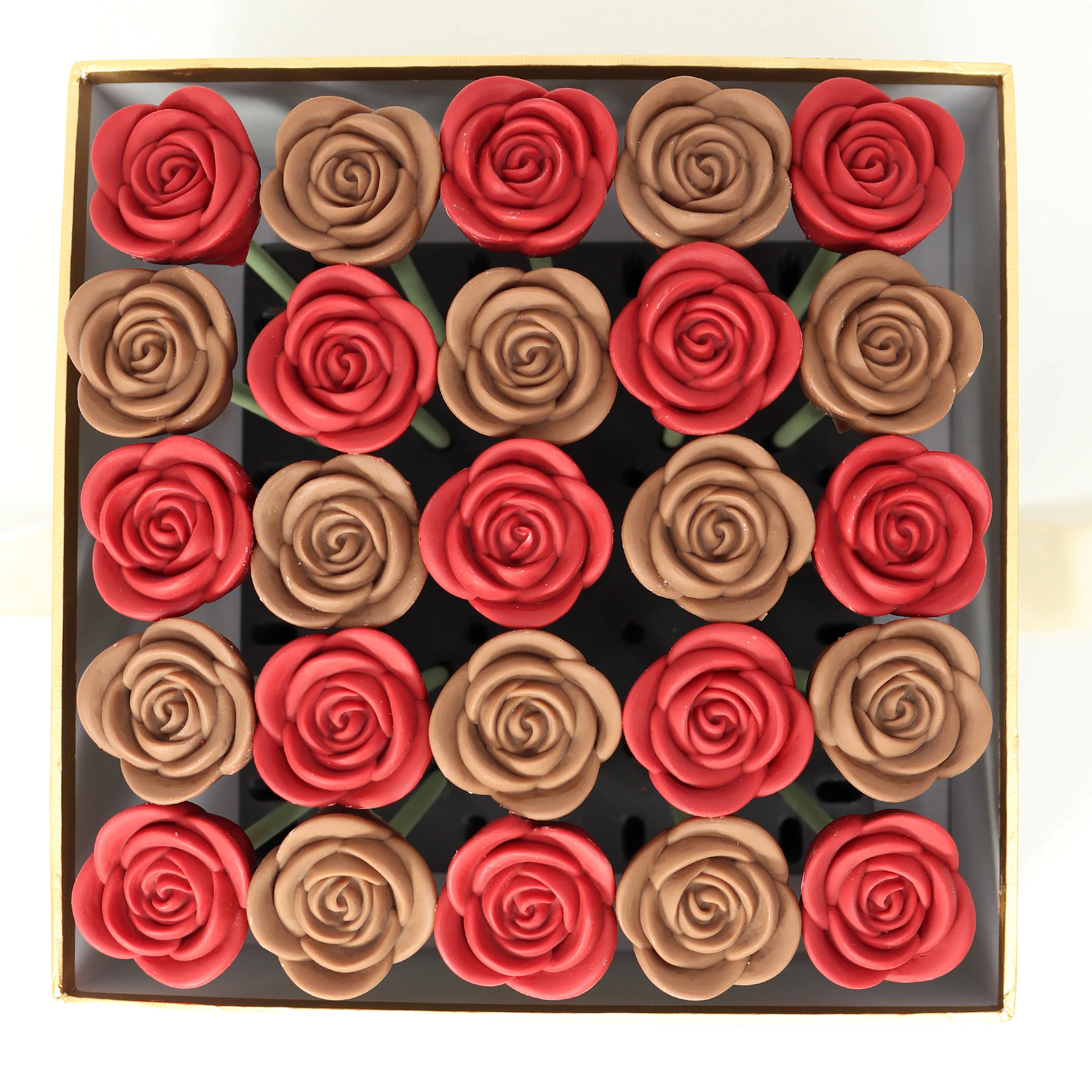 Belgian Chocolate Rose Bouquet - 25 Pack by The Chocolate Covered Co. - Alternate image 1
