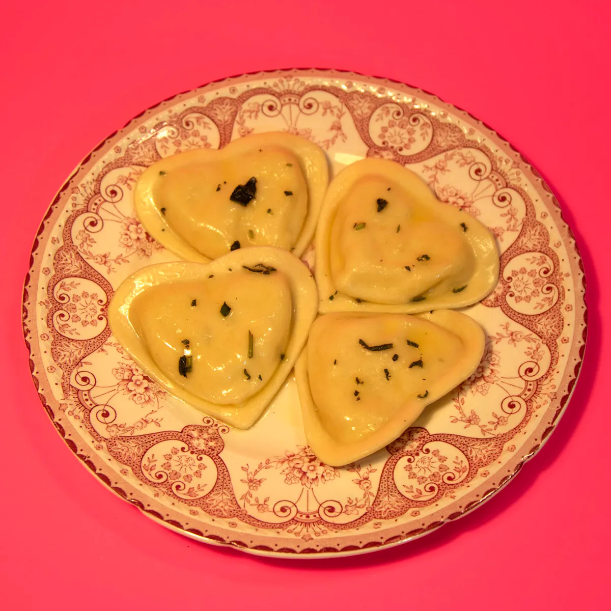 Valentine's Jumbo Heart-Shaped Ravioli Dinner Kit for 2 by Raffetto's Pasta - Alternate image 1