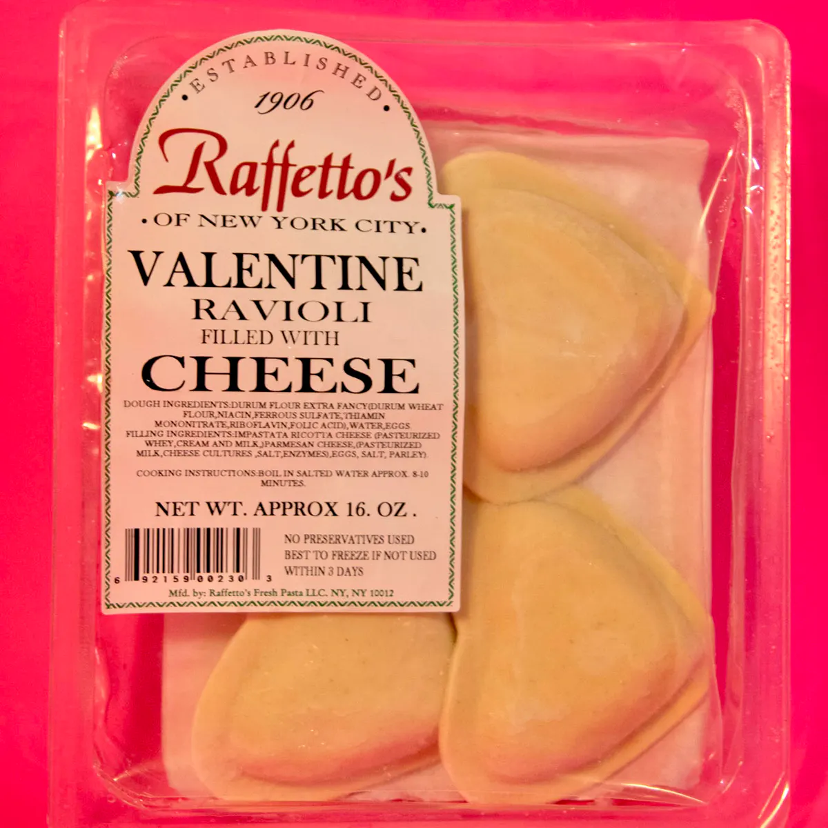 Valentine's Jumbo Heart-Shaped Ravioli Dinner Kit for 2 by Raffetto's Pasta - Alternate image 5
