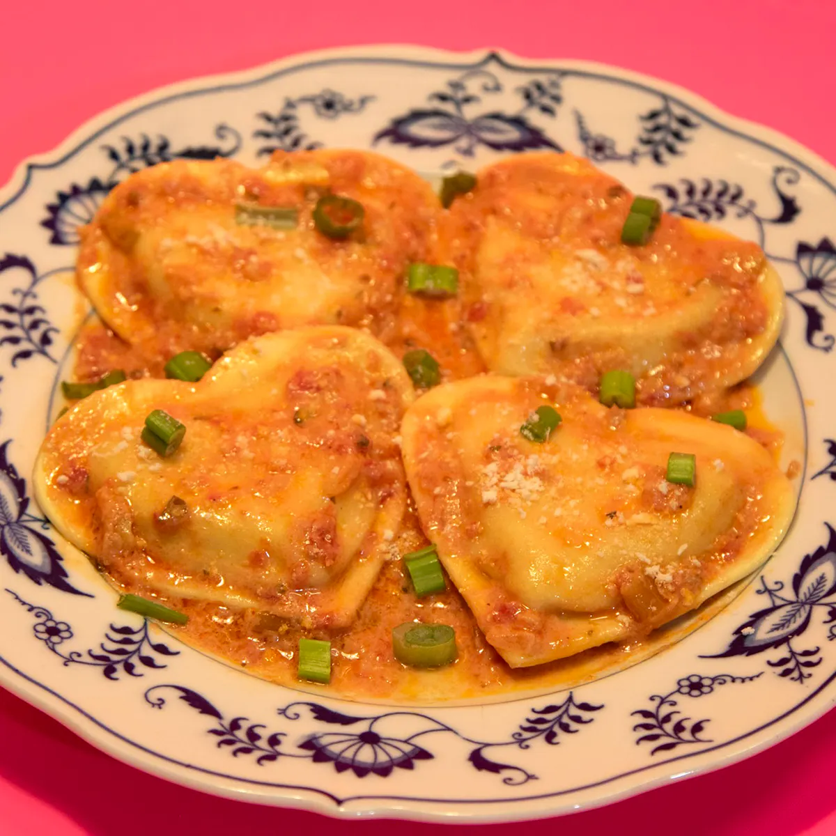 Valentine's Jumbo Heart-Shaped Ravioli Dinner Kit for 2 by Raffetto's Pasta