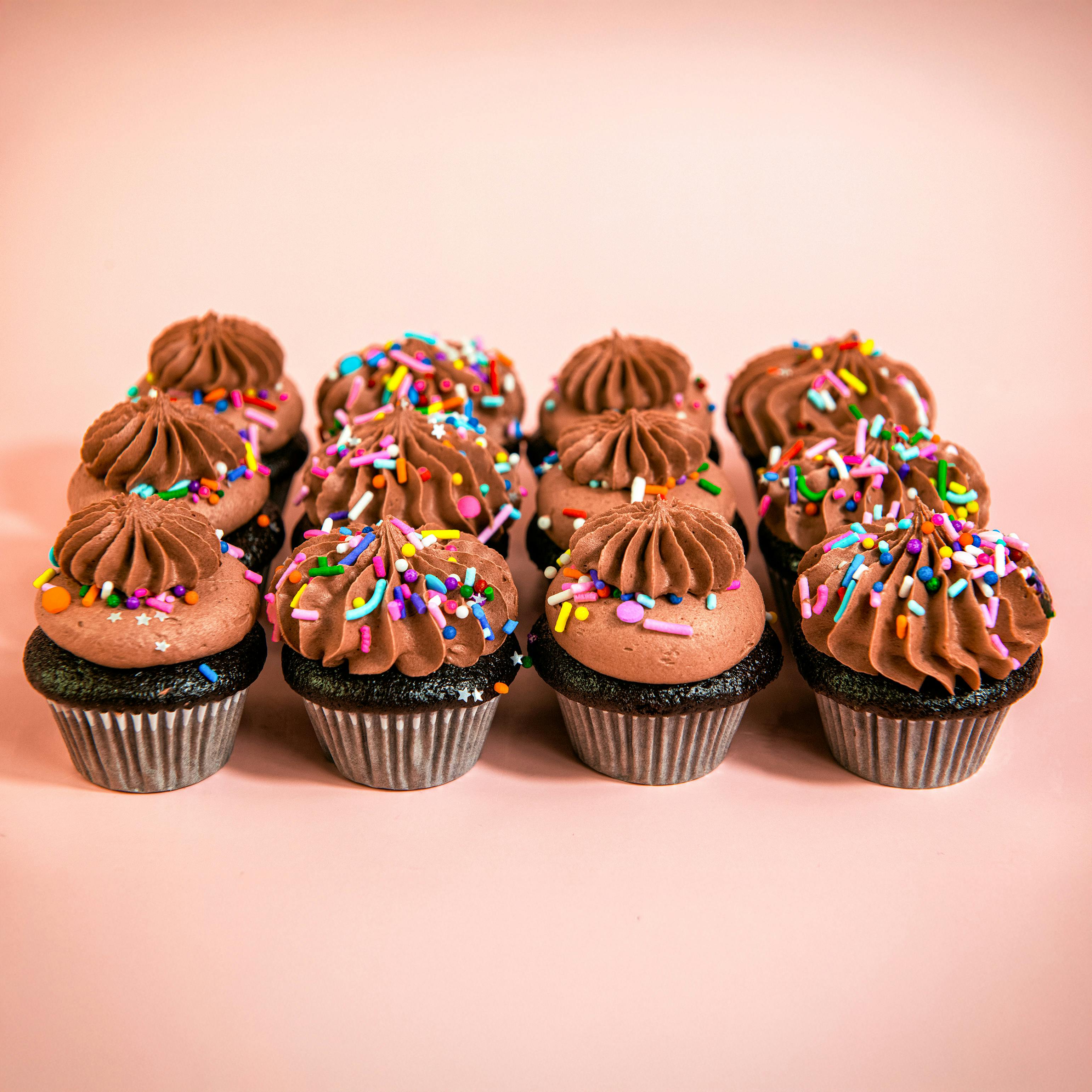 Vegan Chocolate Mini Cupcakes - 12 Pack by Trophy Cupcakes - Alternate image 1
